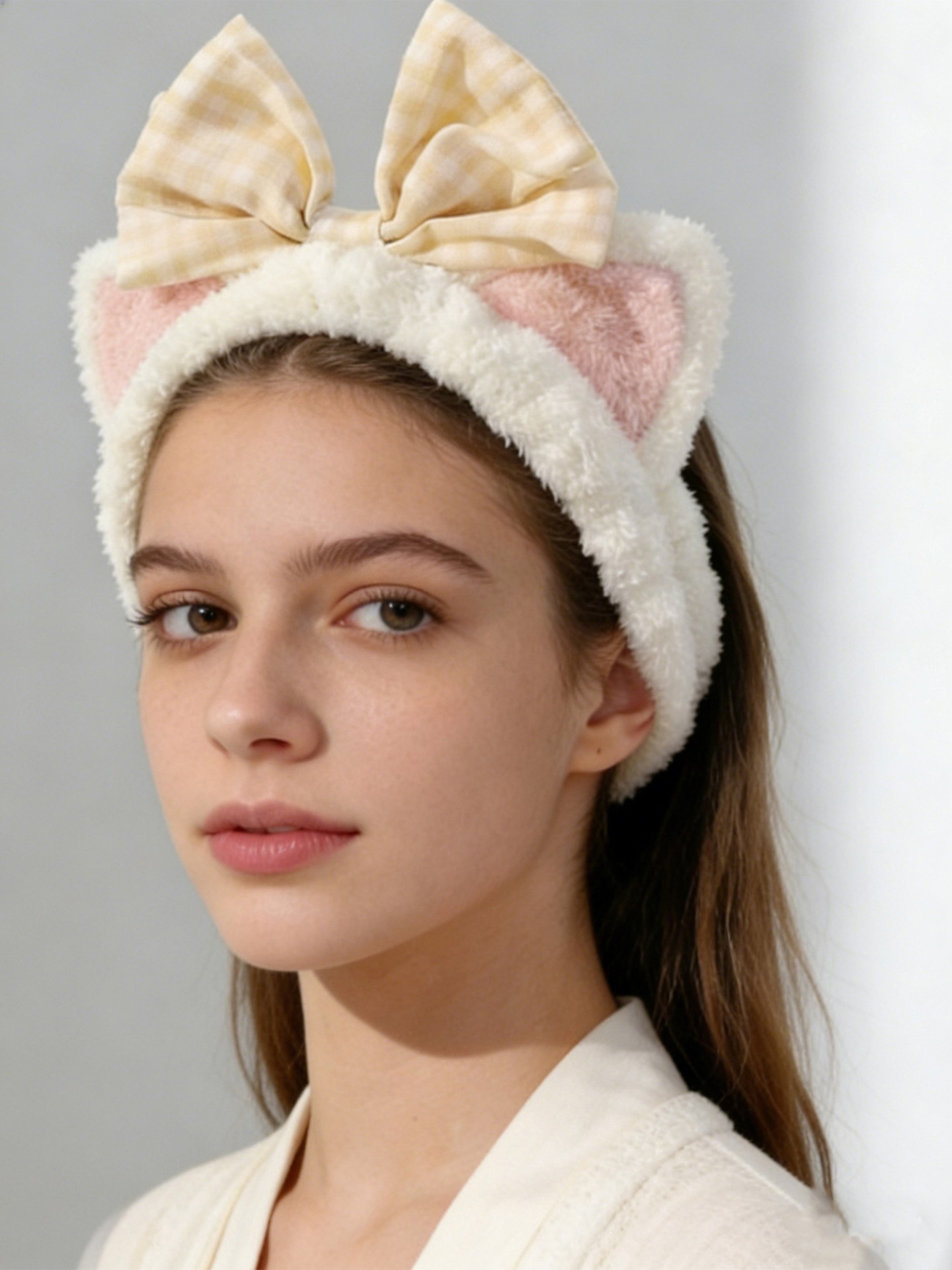 Soft-Girl Cat Ear Bow Headband