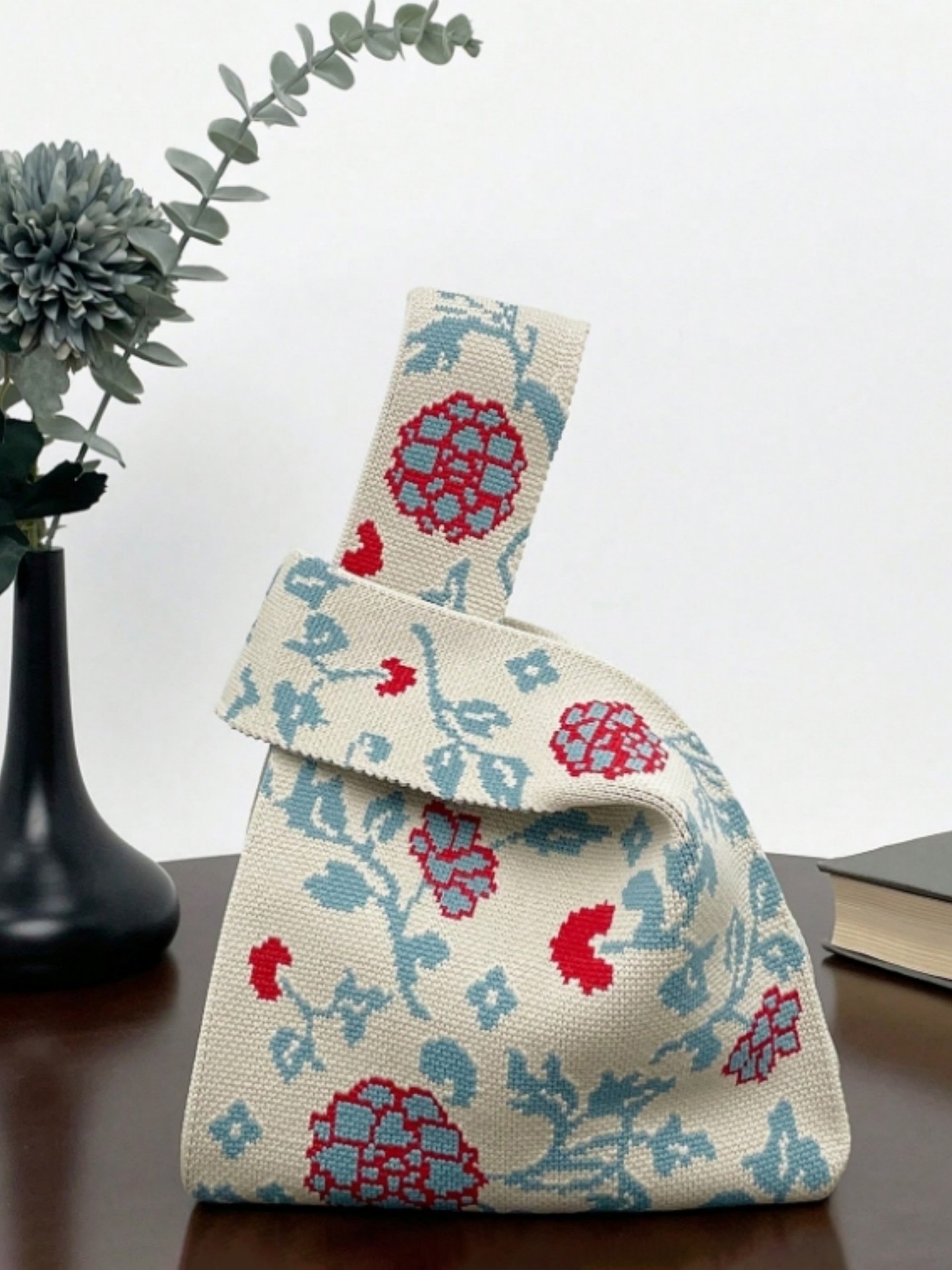 Embroidery Top Handle Bags