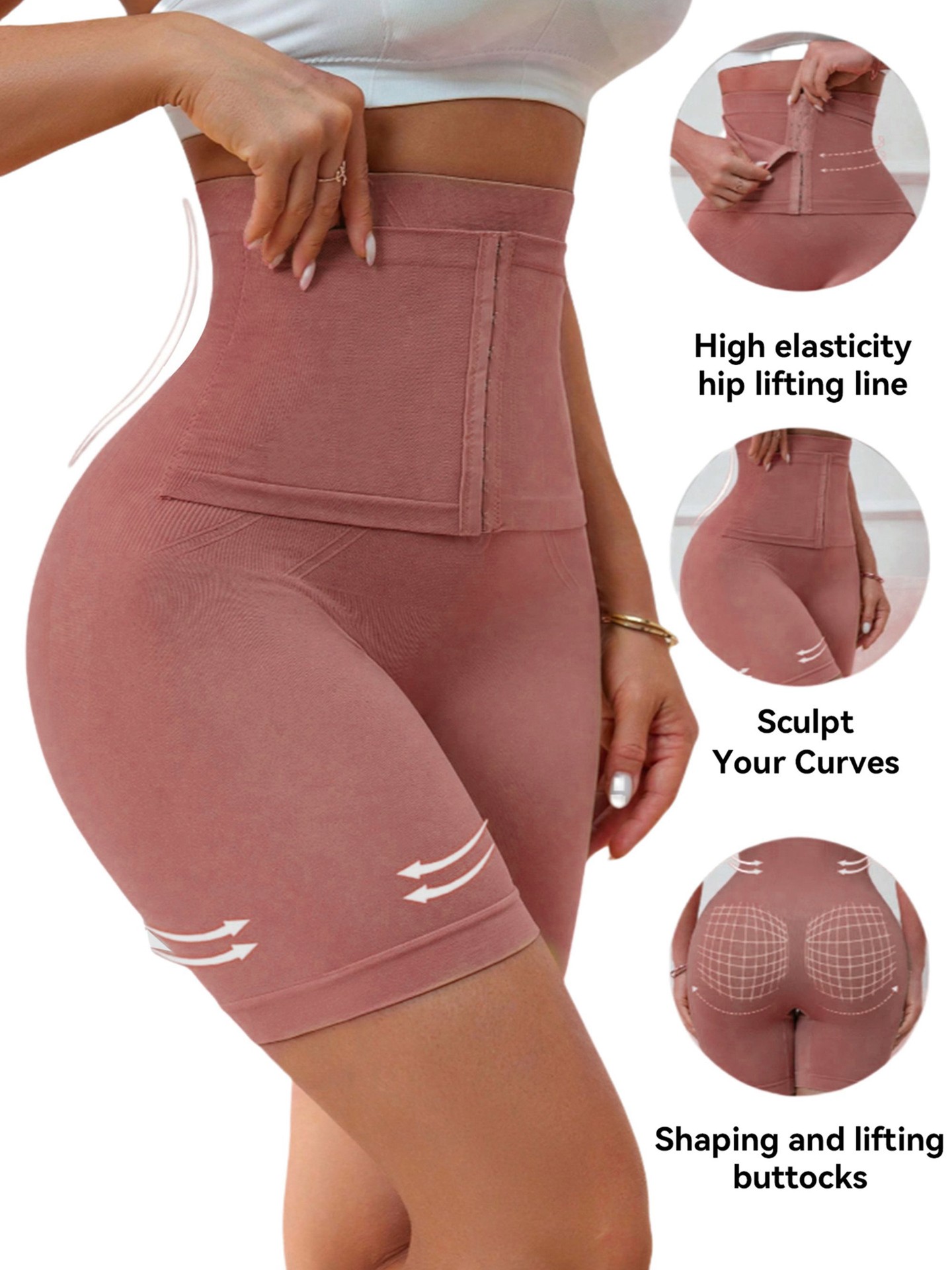 Snatched Waist High-Rise Shaping Shorts