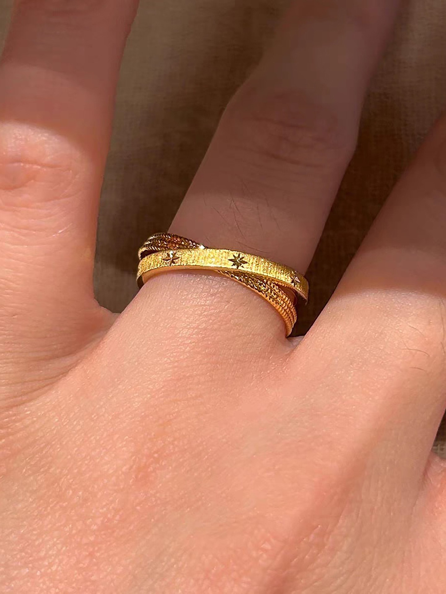 Brushed Metal Fashion Ring