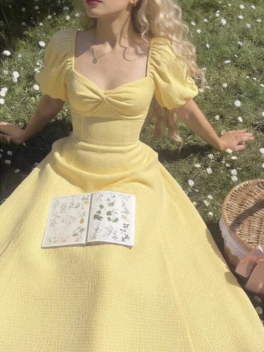 yellow dress for women birthday Find Your Closed Color:Turquoise Lagoon Cotton A-Line Midi Dress or special gatherings