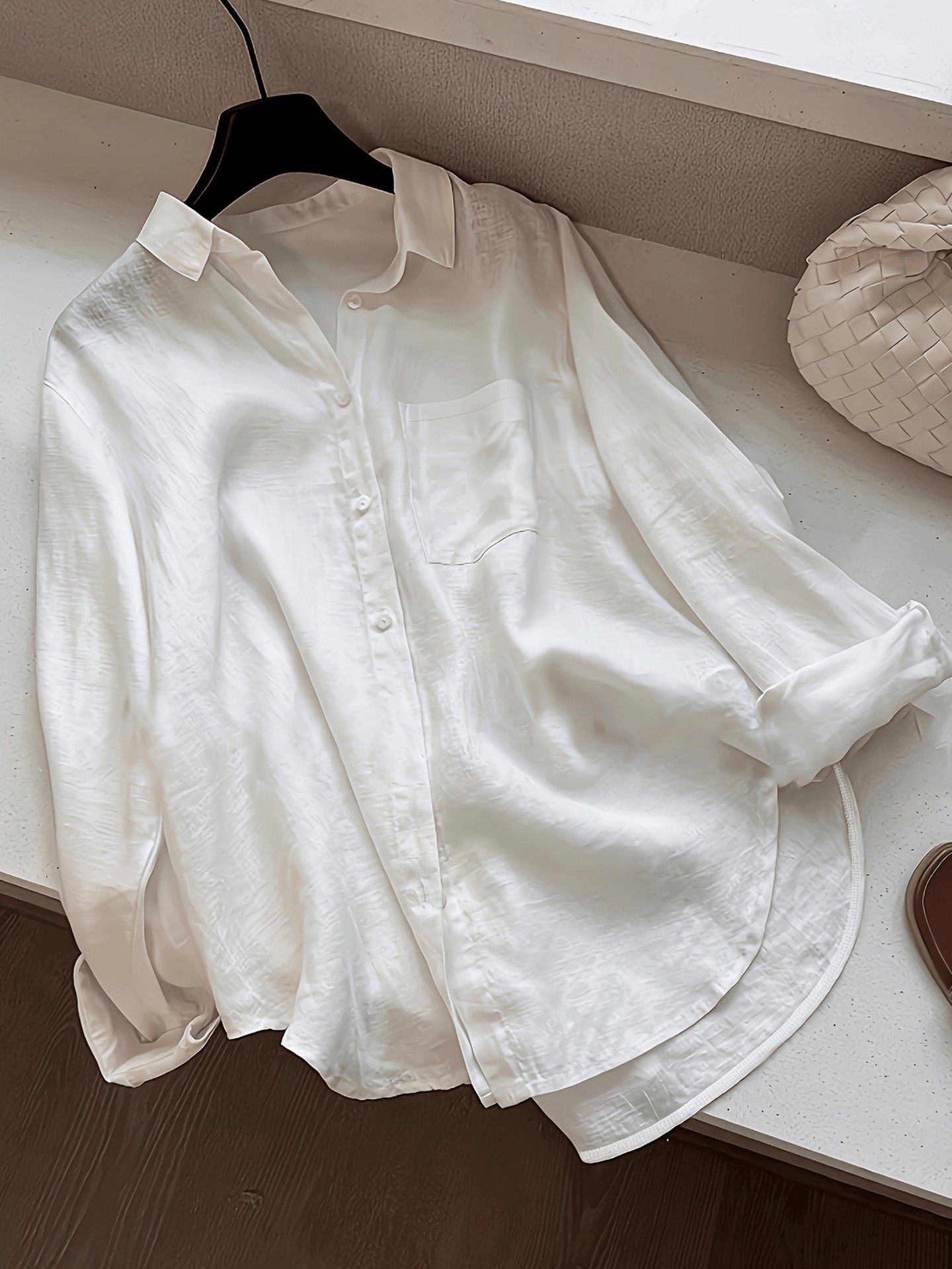 Comfortable drape fabric casual oversized Shirt