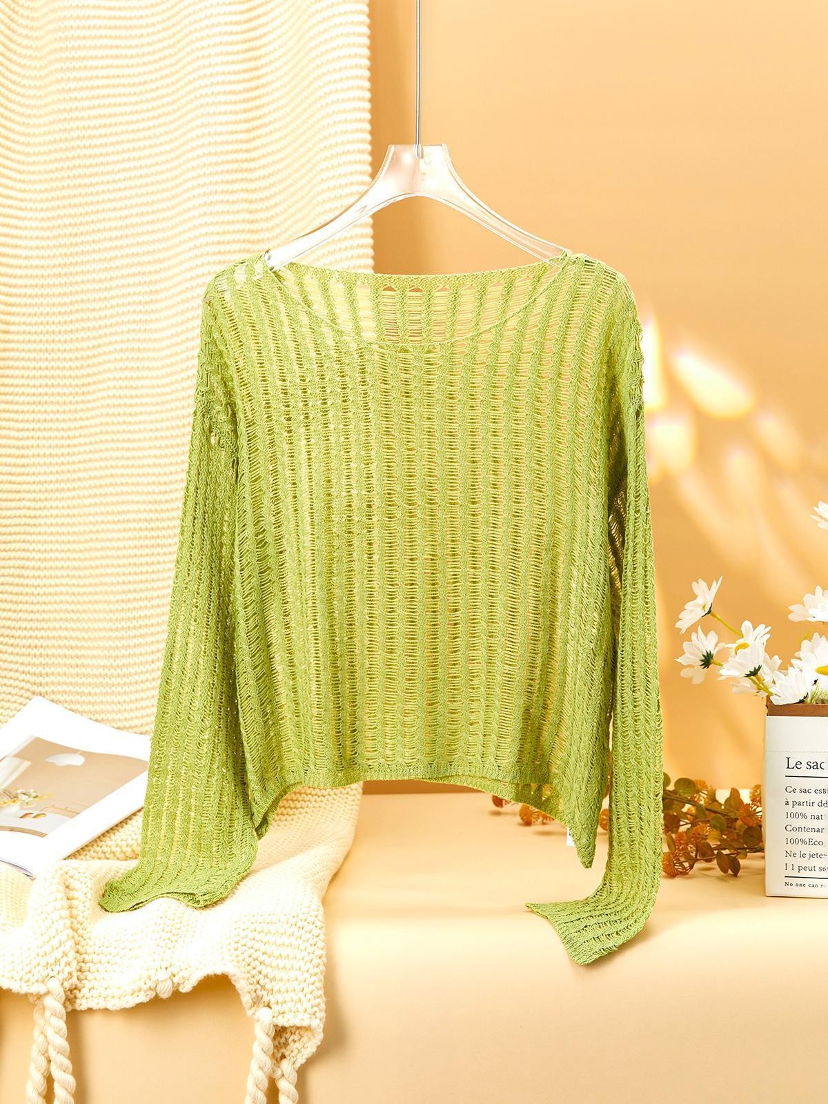 Openwork Knit Pullover