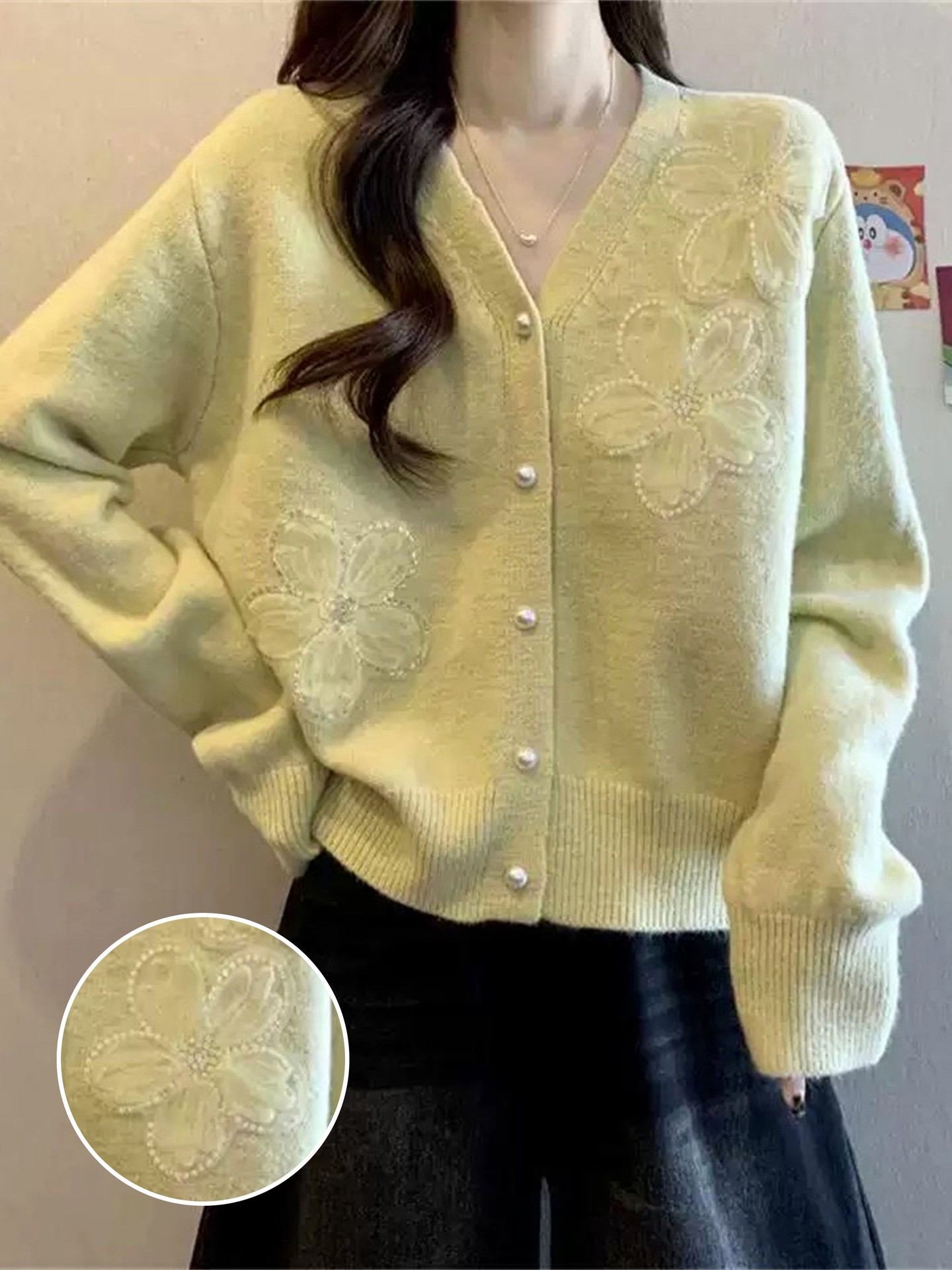 3D Floral Knit Cardigan