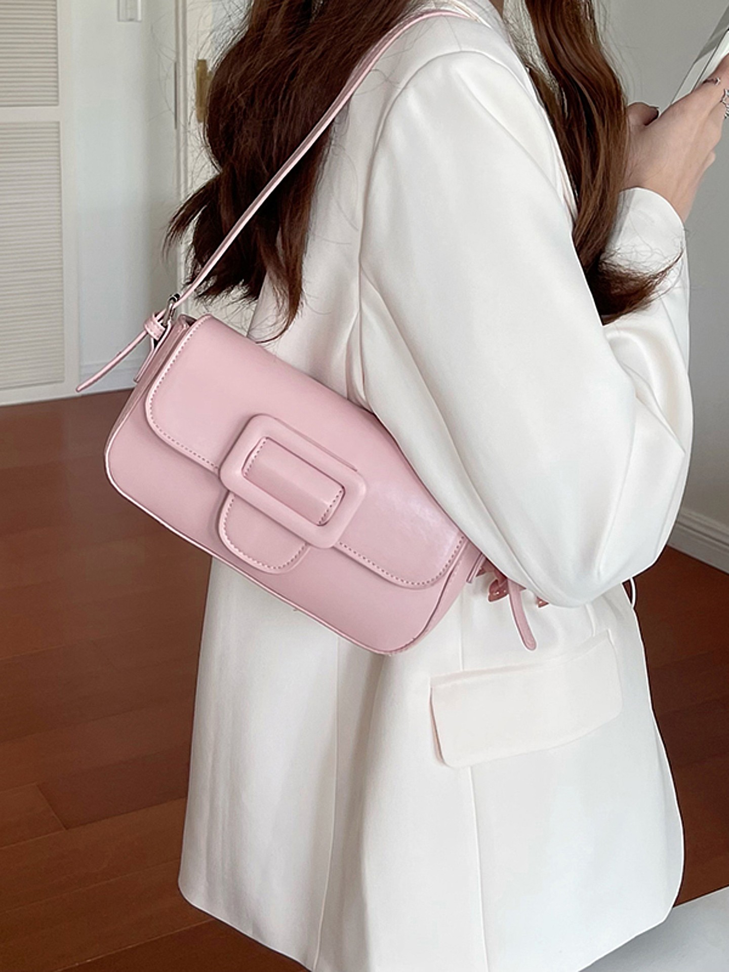 Adjustable Buckle Shoulder Bag
