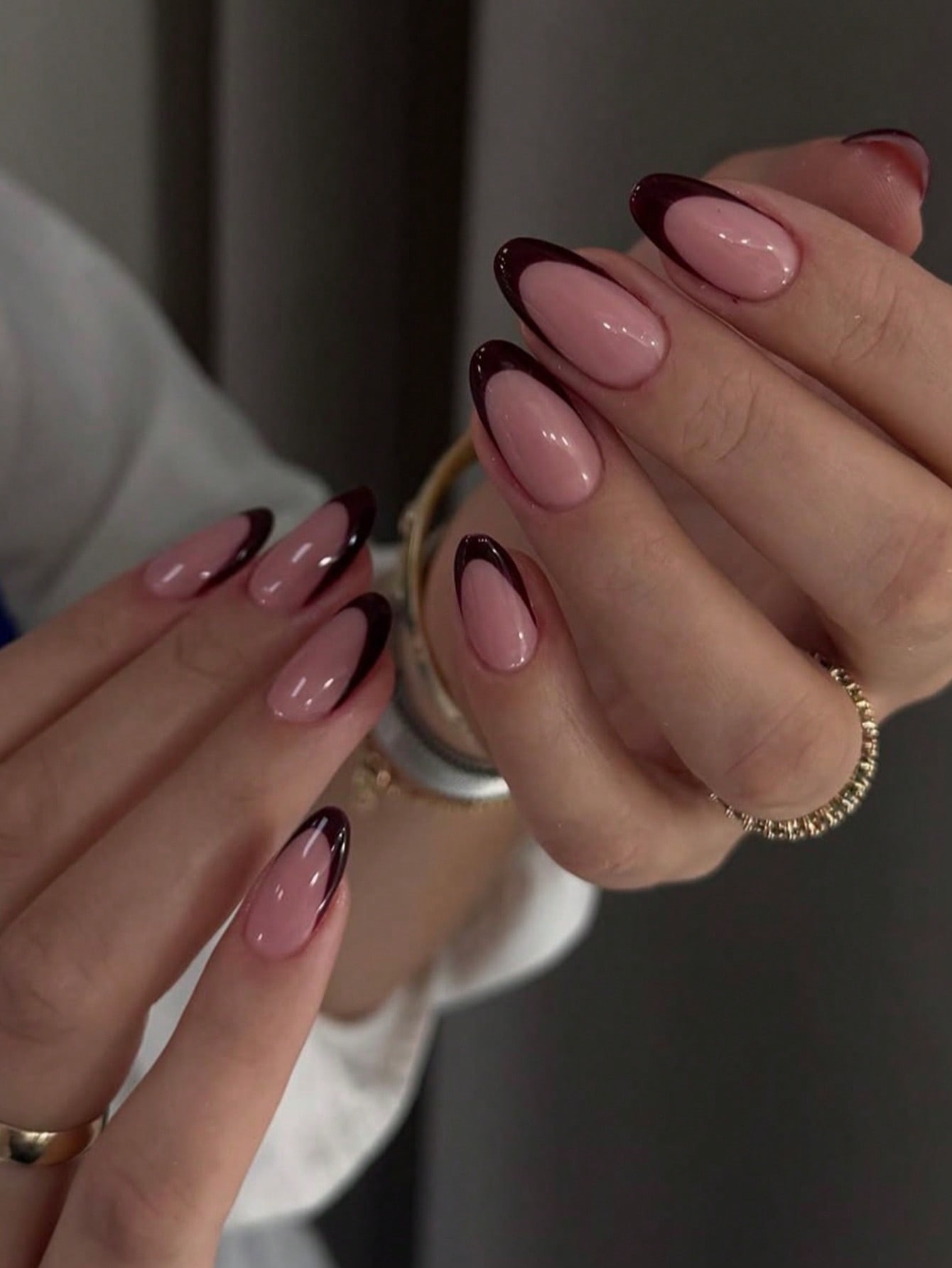 Plum Burgundy Artificial Nails