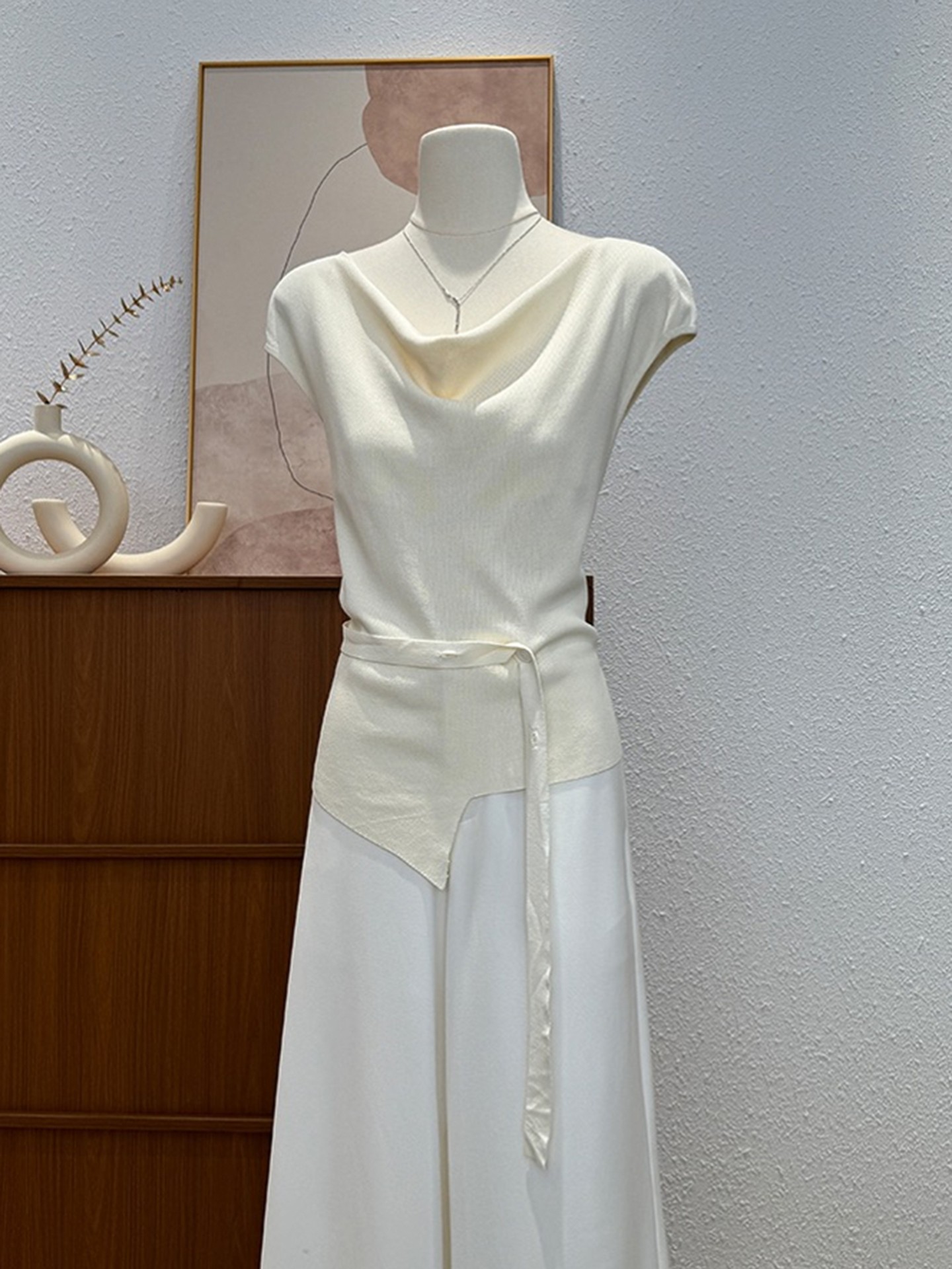 Belted Knit Top