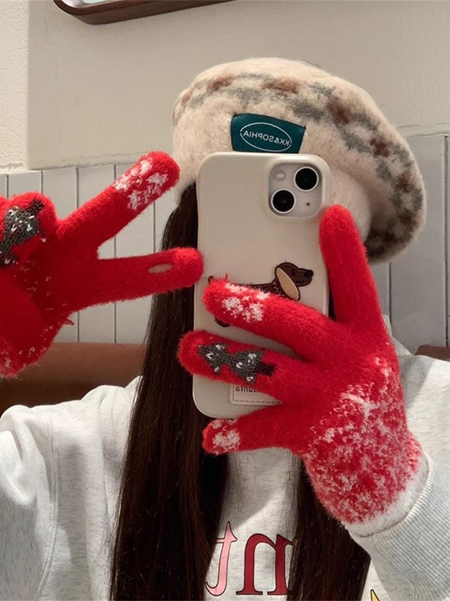 Christmas Color Block Glove