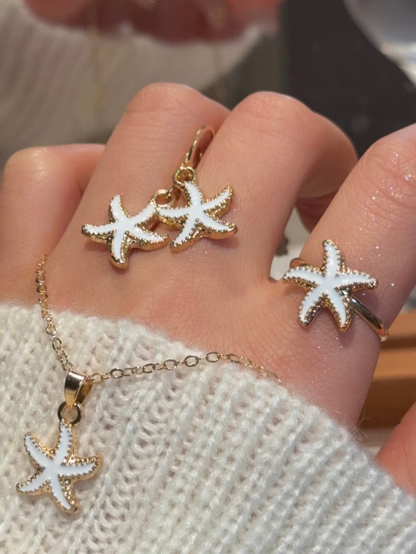Starfish Imitation/Artificial Jewellery 4Pcs