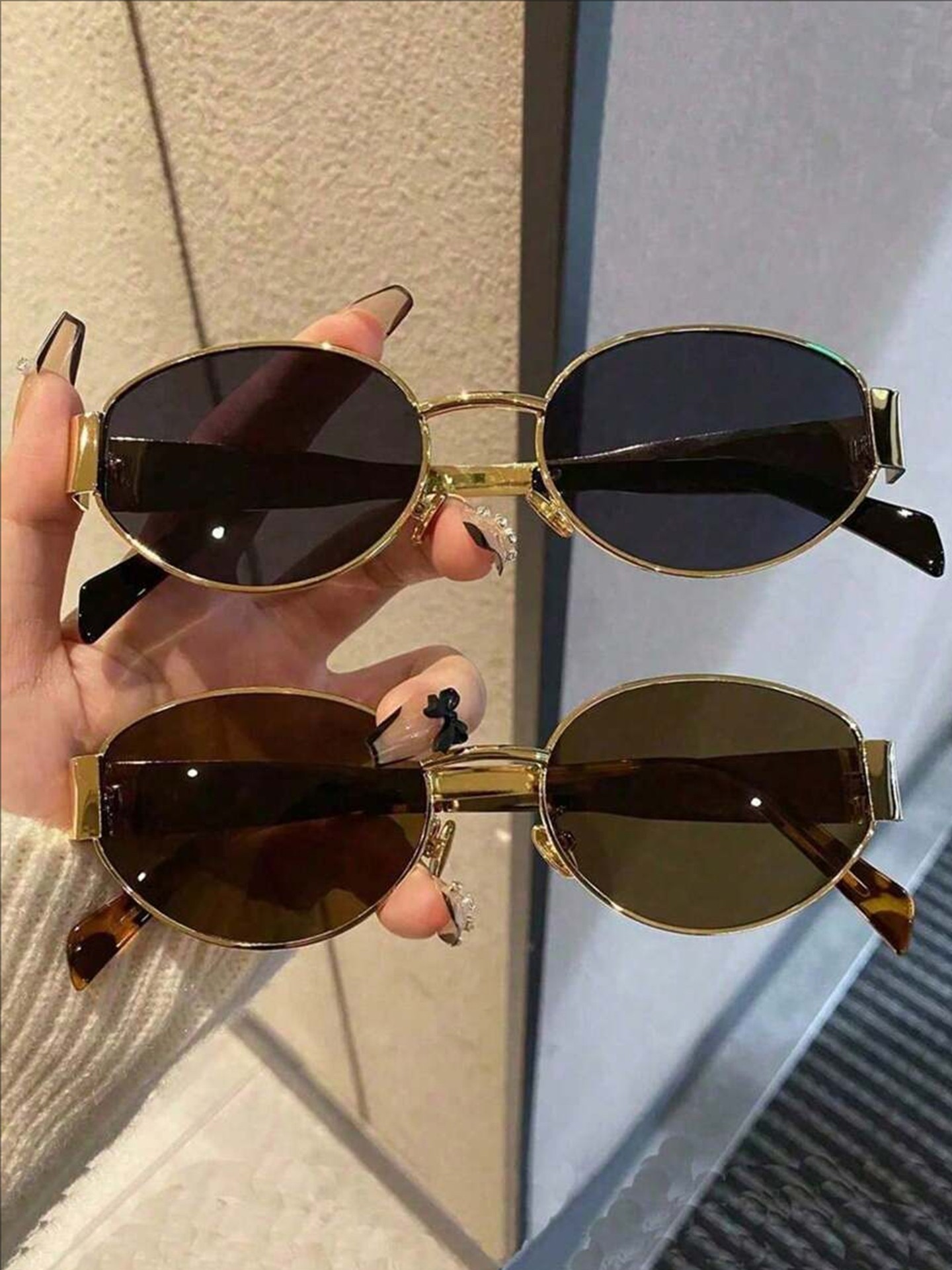 2Pcs Metal Detail Retro Sunglasses