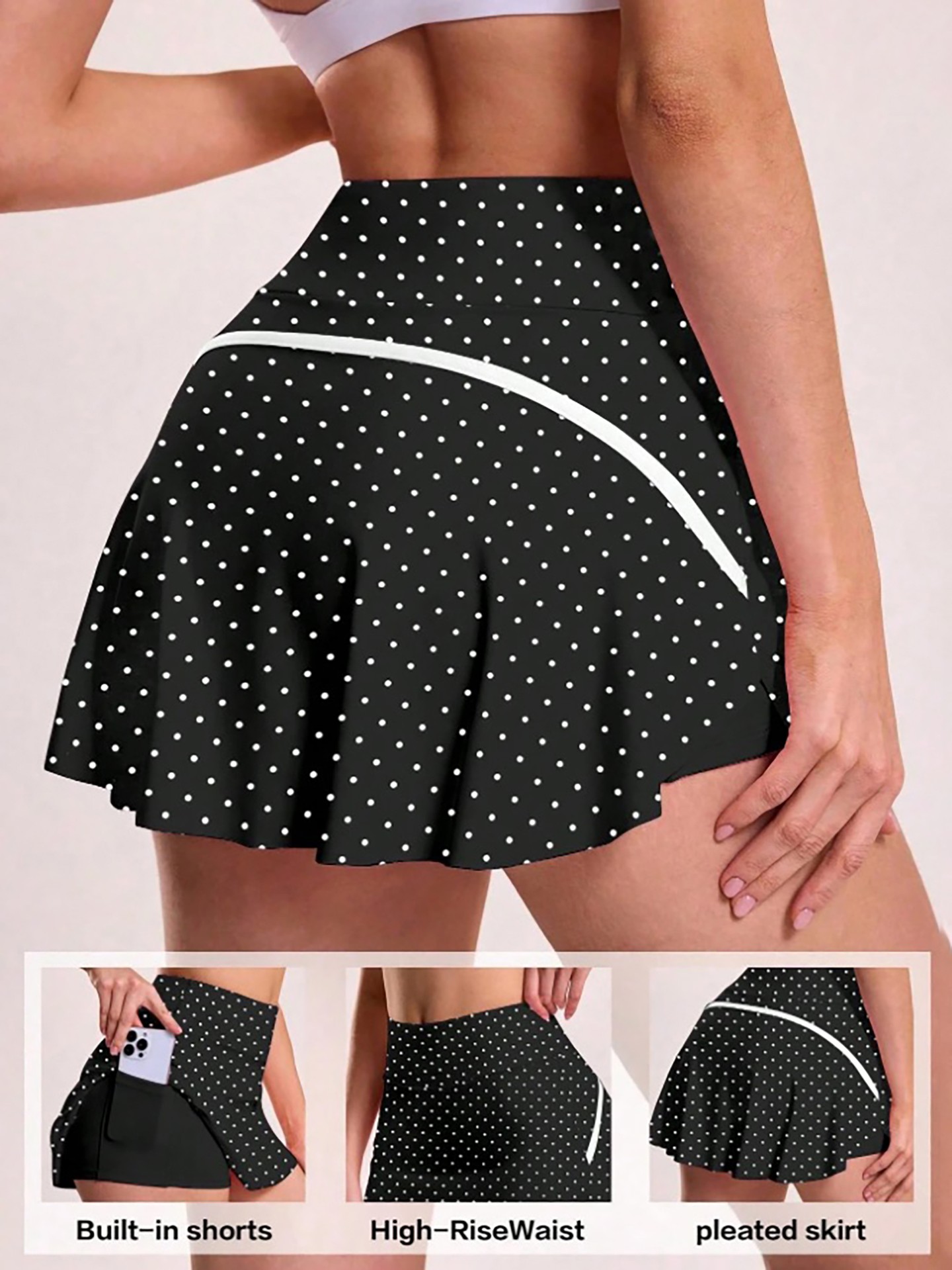 Fake 2 PCS Sports Skirt
