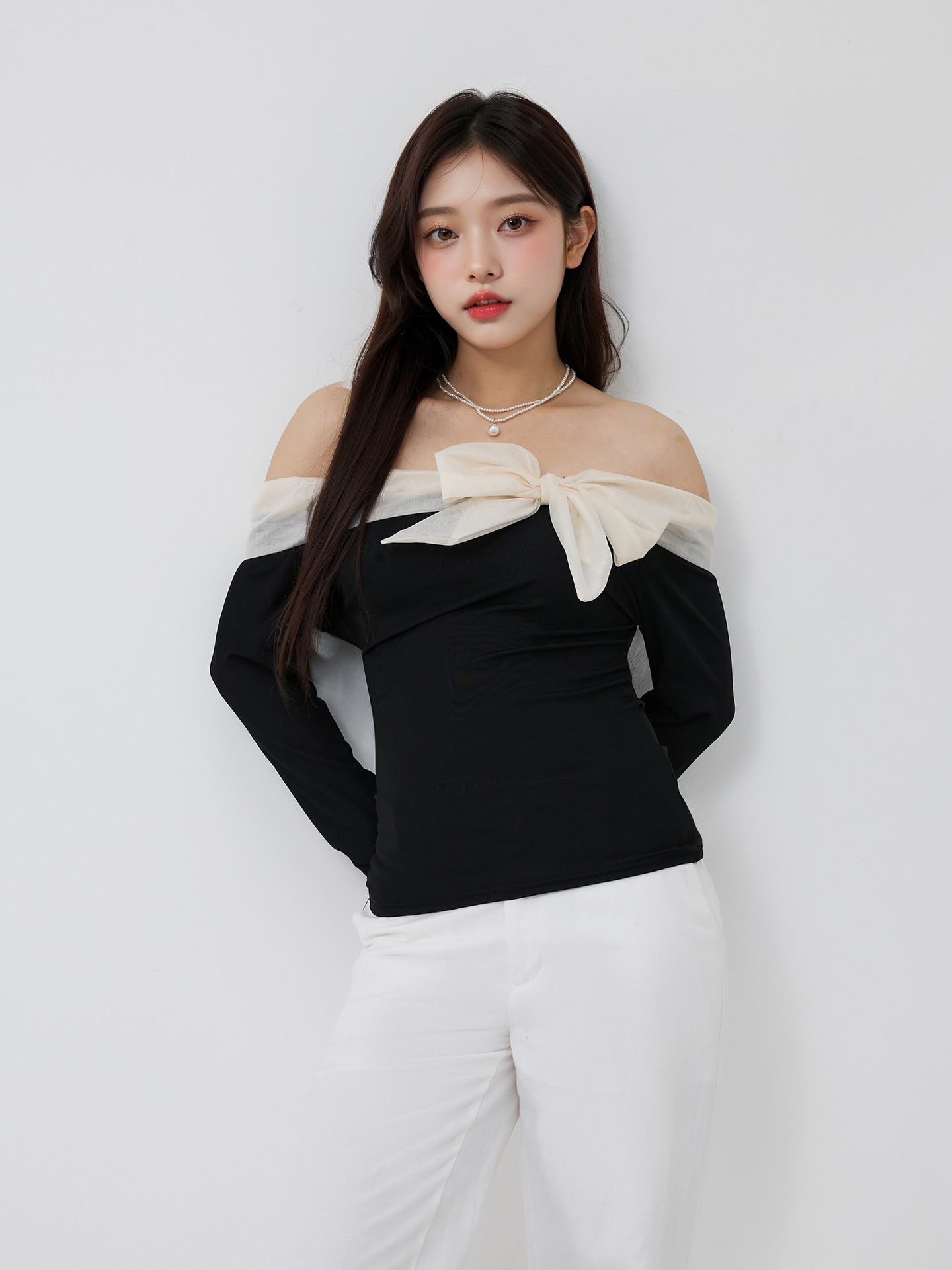Off-shoulder Patchwork Top