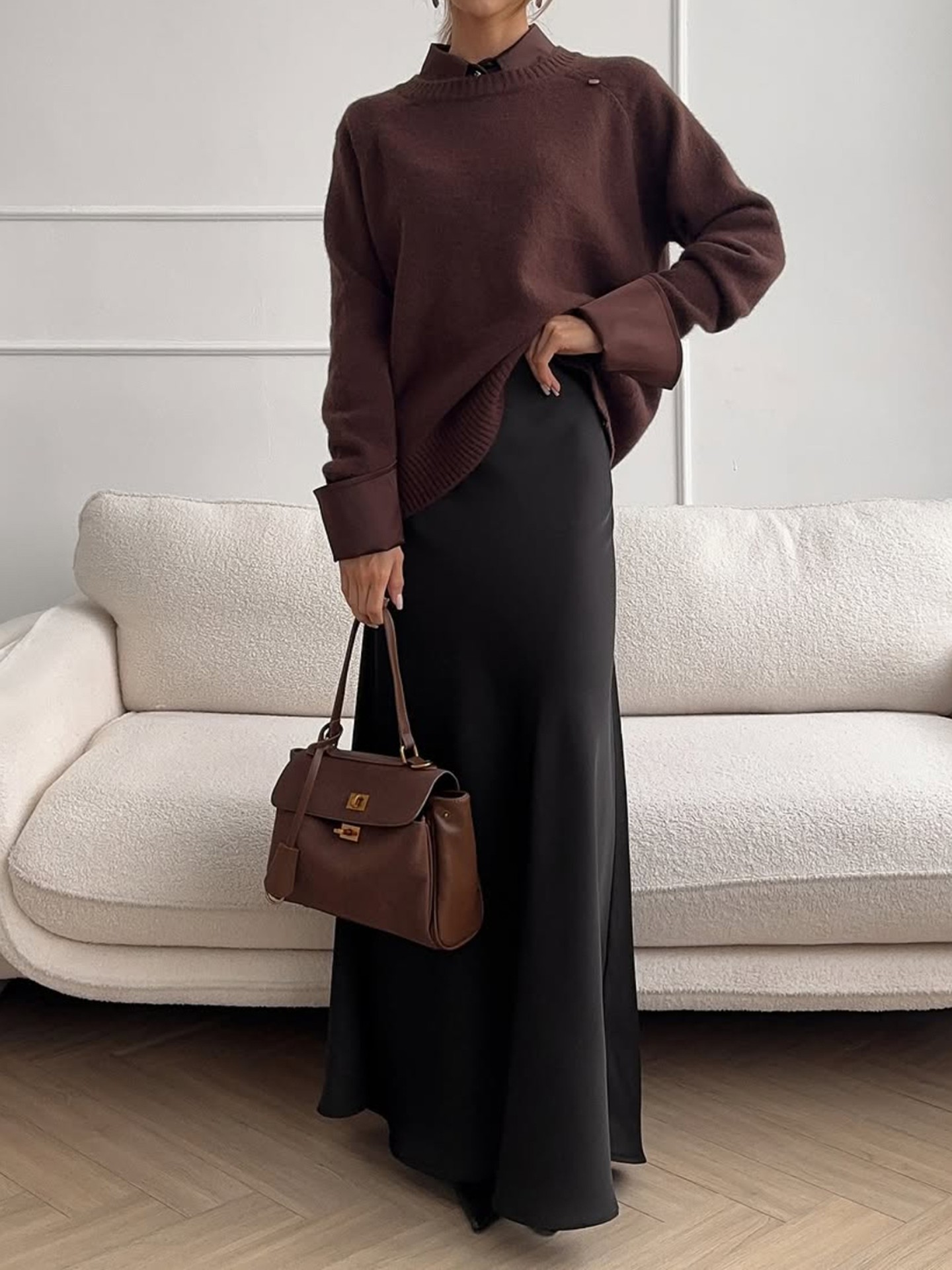 Satin A-Line Skirt