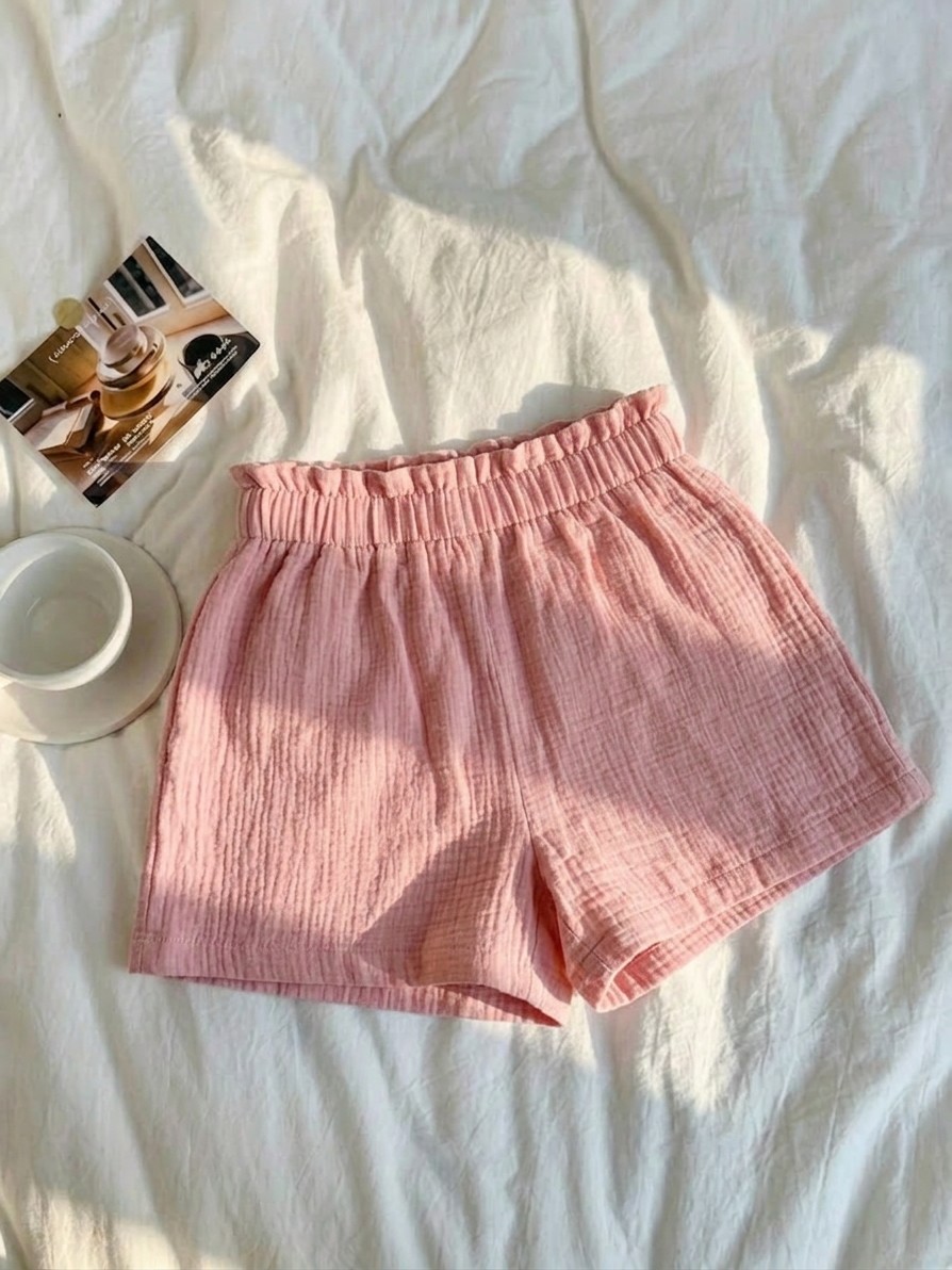 Elastic Straight Leg Shorts