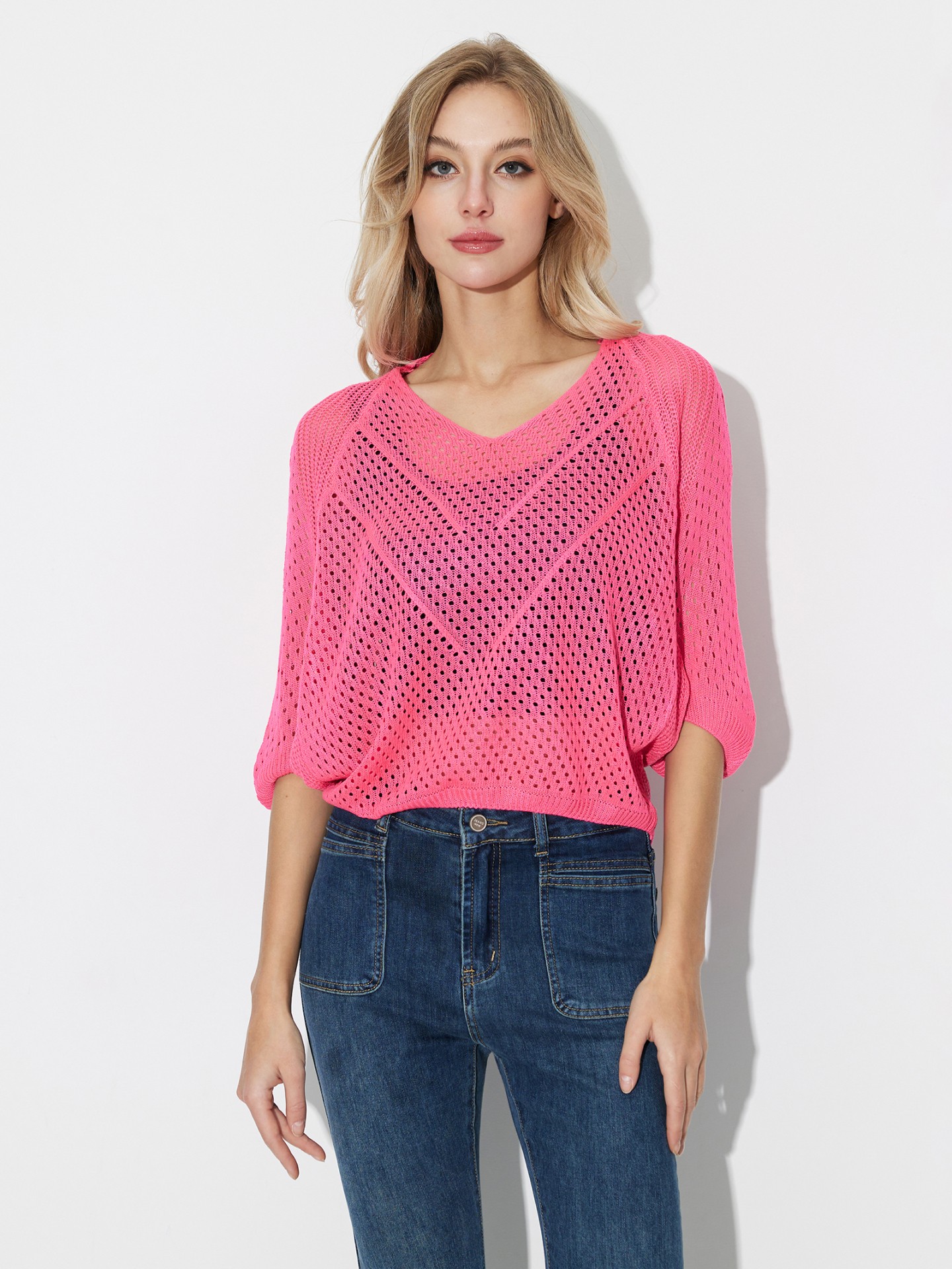 Openwork Knit Pullover