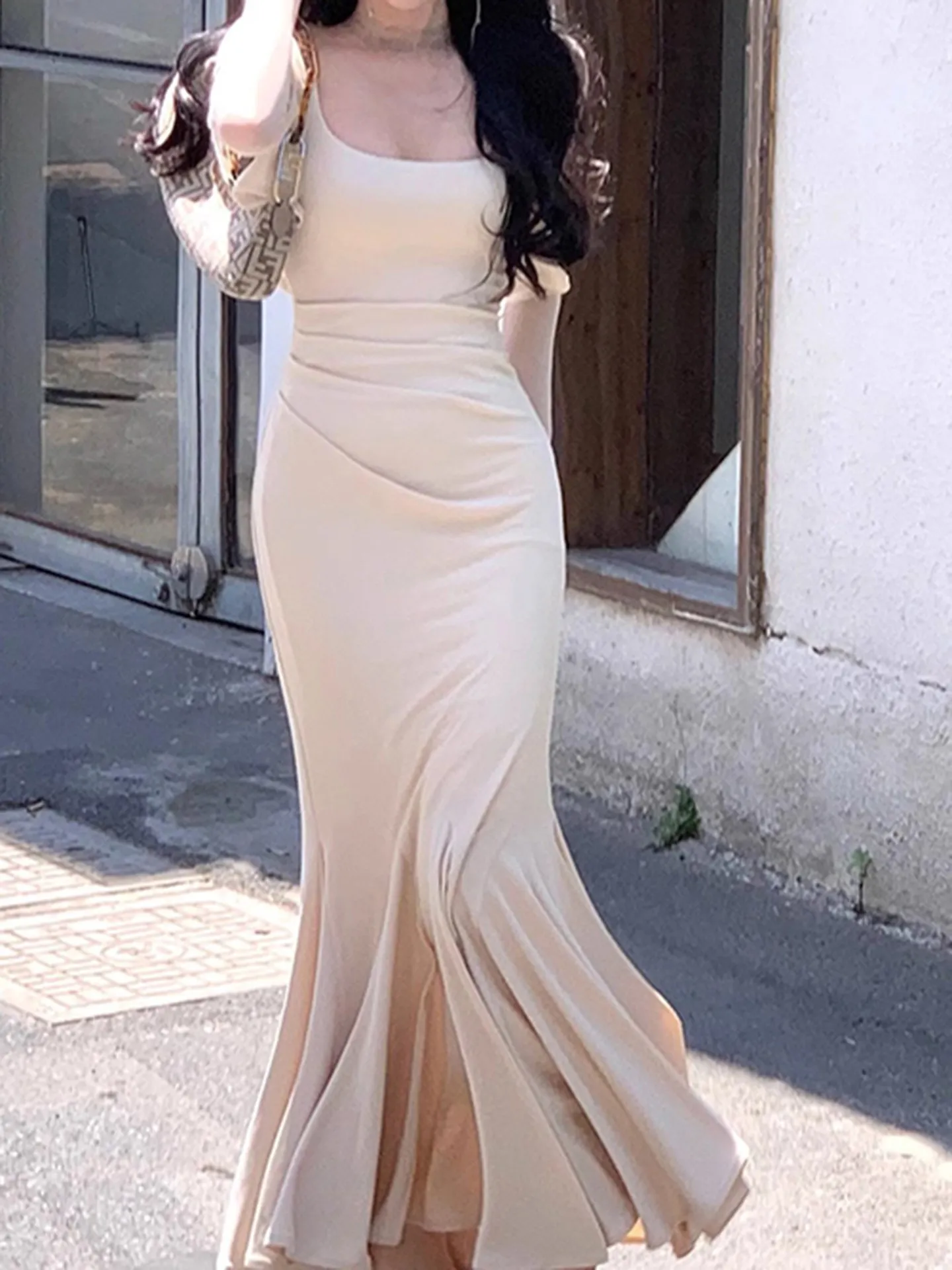 fishtail bodycon dress Ruffle | Savana Couture Club 1GL2 - elegant fishtail dress flattering silhouette will have style:dress Size:Mens 2XL (18-18.5 Neck) (34-35 Sleeve)