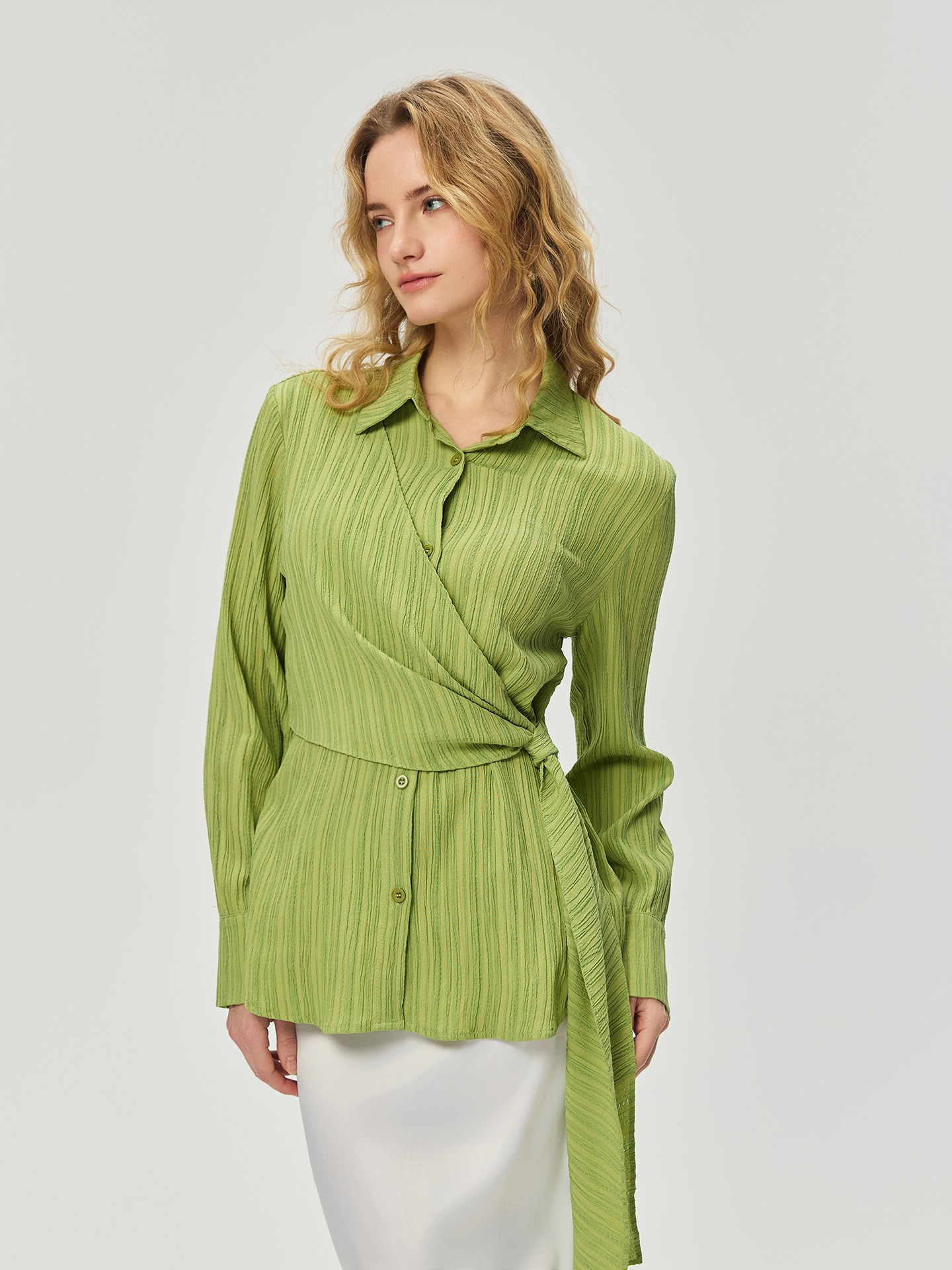 Wrapped Placket Blouse
