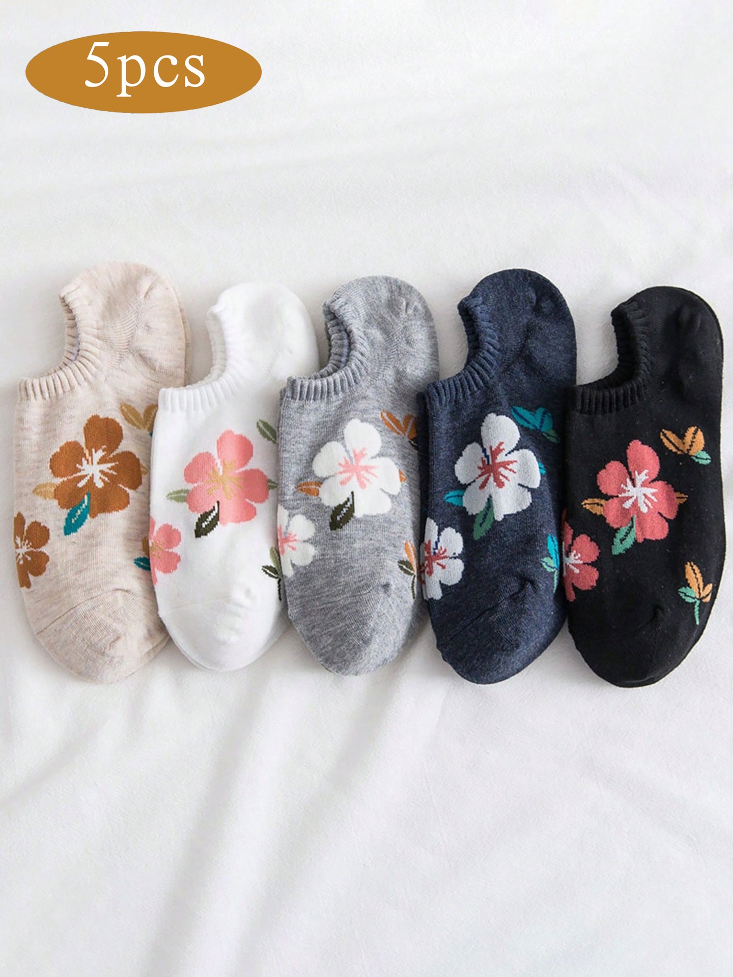 5Pairs Of Flowers Ankle Socks