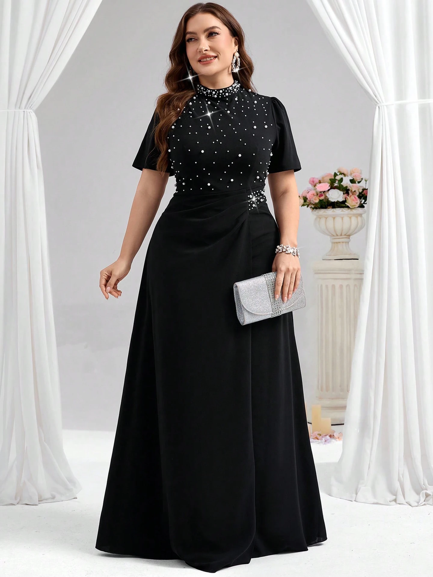 black aline dress plus size Pearled A-Line | Savana venngroup:Noreen 71883blk Color:Black Onyx day comfort and versatile