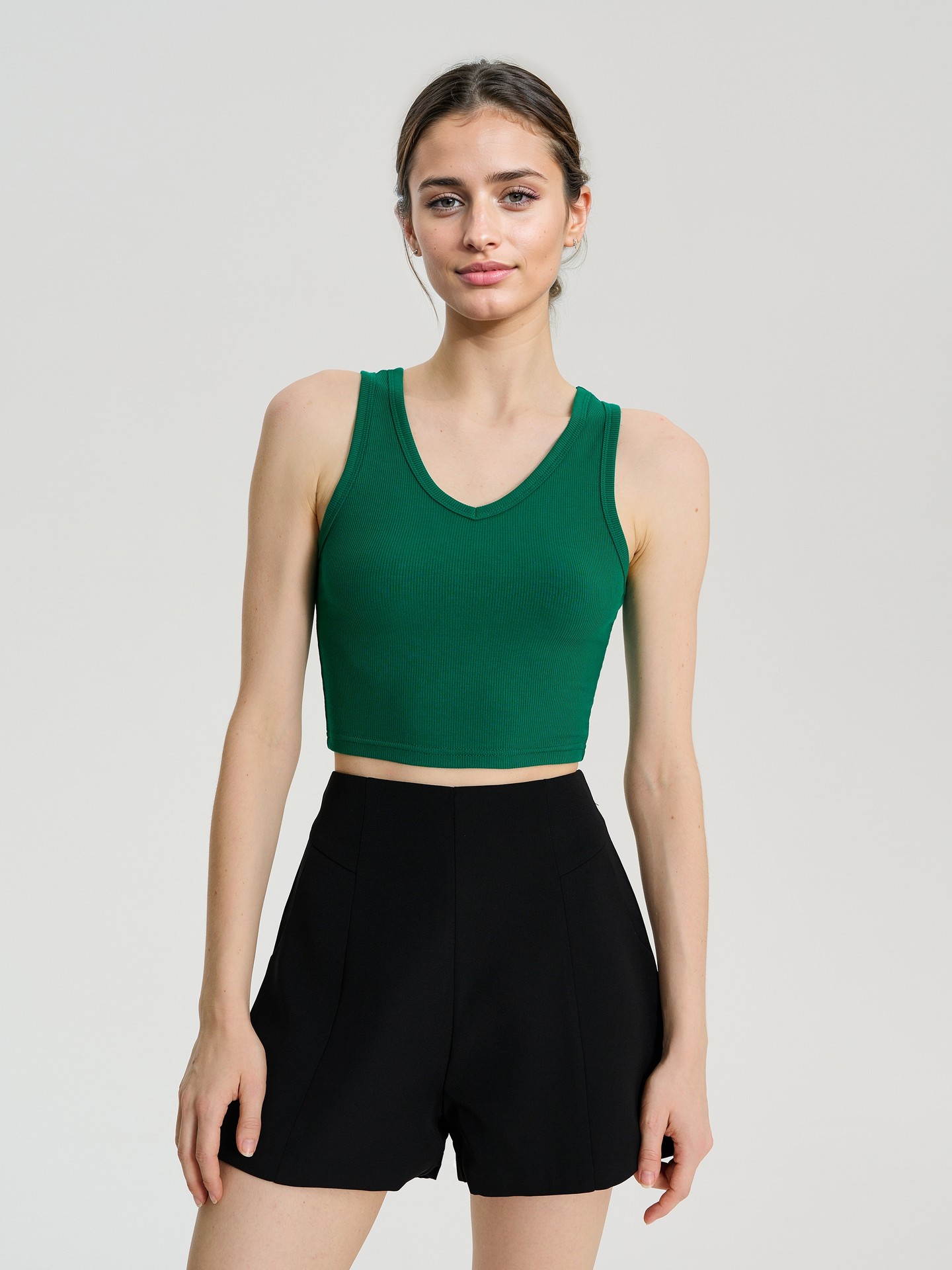 Cool-Girl Rib-Knit Crop Tank Top