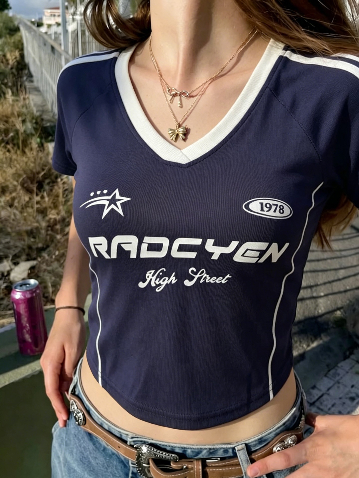 Retro Sport Print Pullover T-Shirt