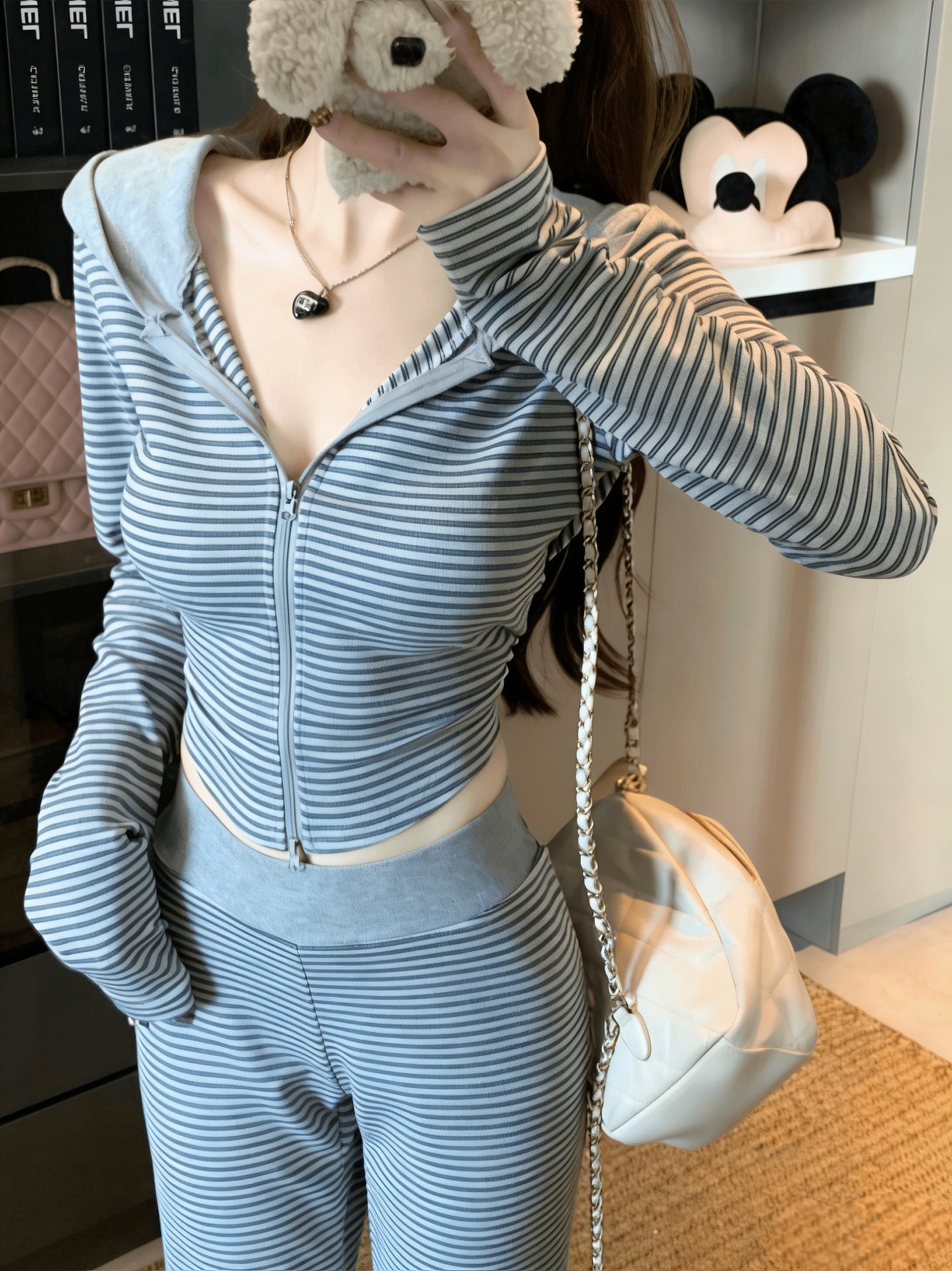 Two-way Zipper Placket T-Shirt