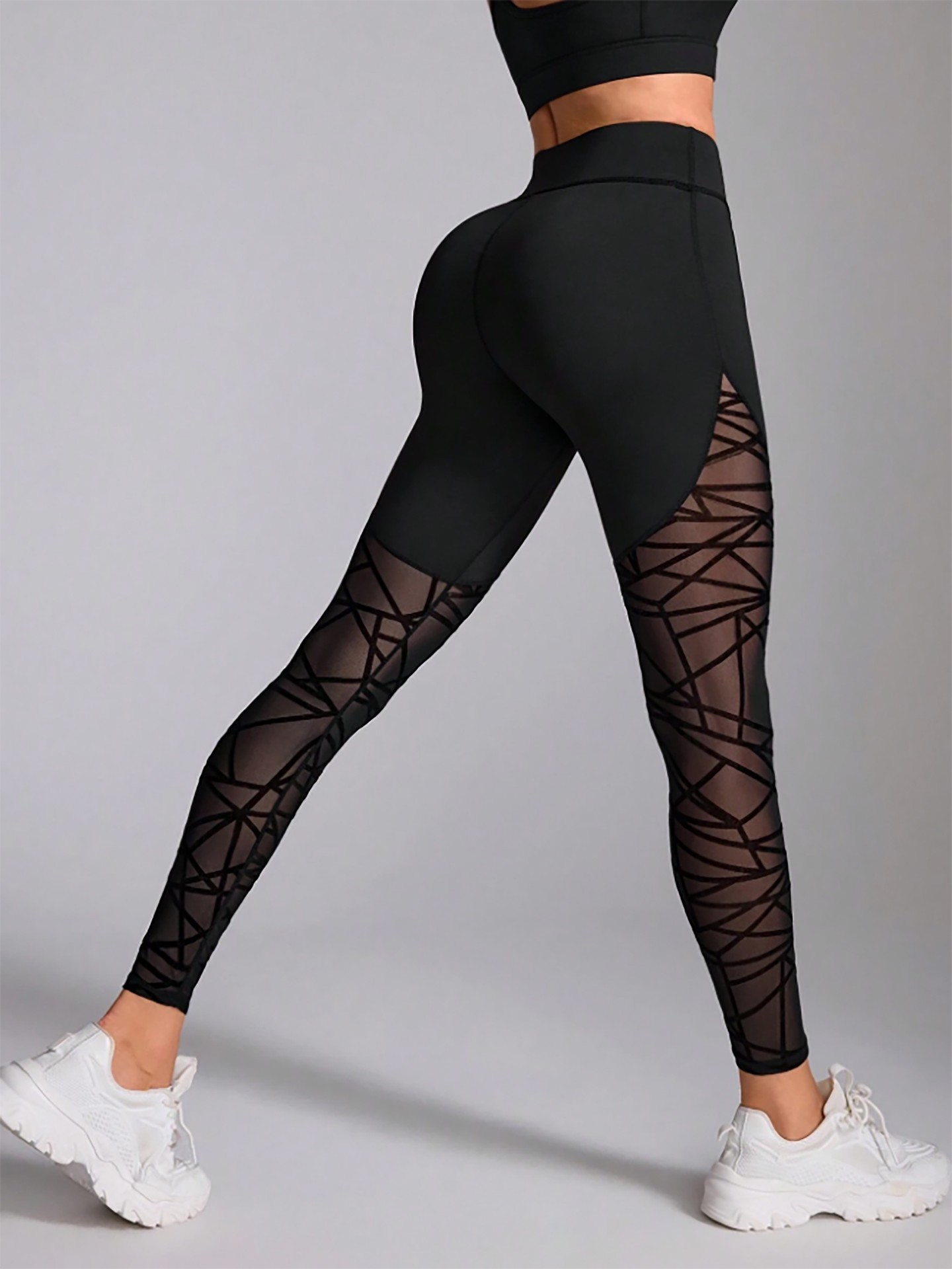 Geometric Mesh Leggings
