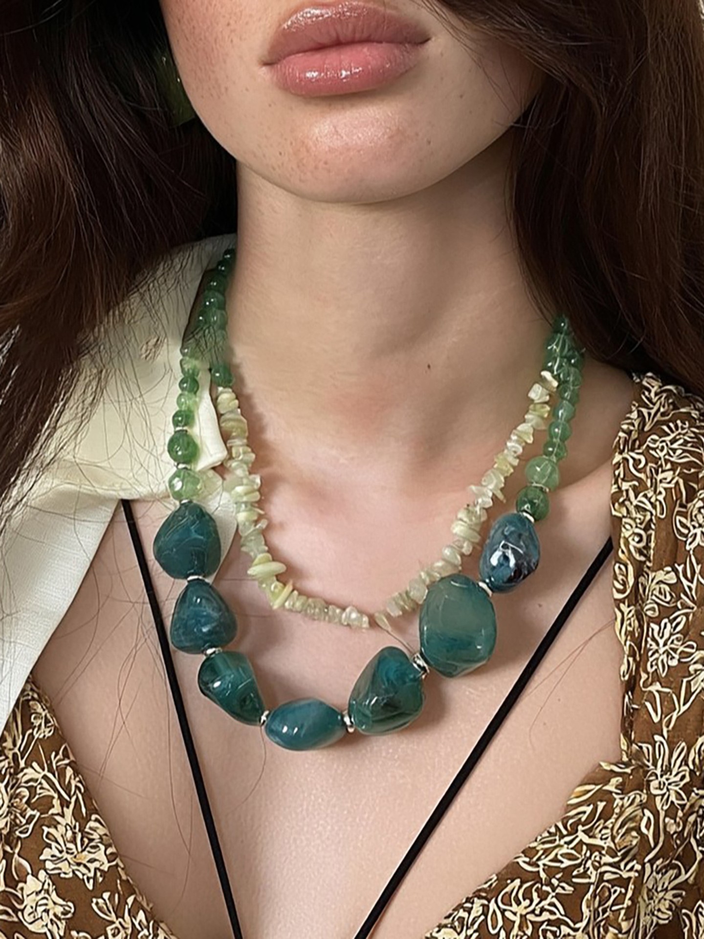 Crystal Artificial Jewellery - Multi-Layer Necklace