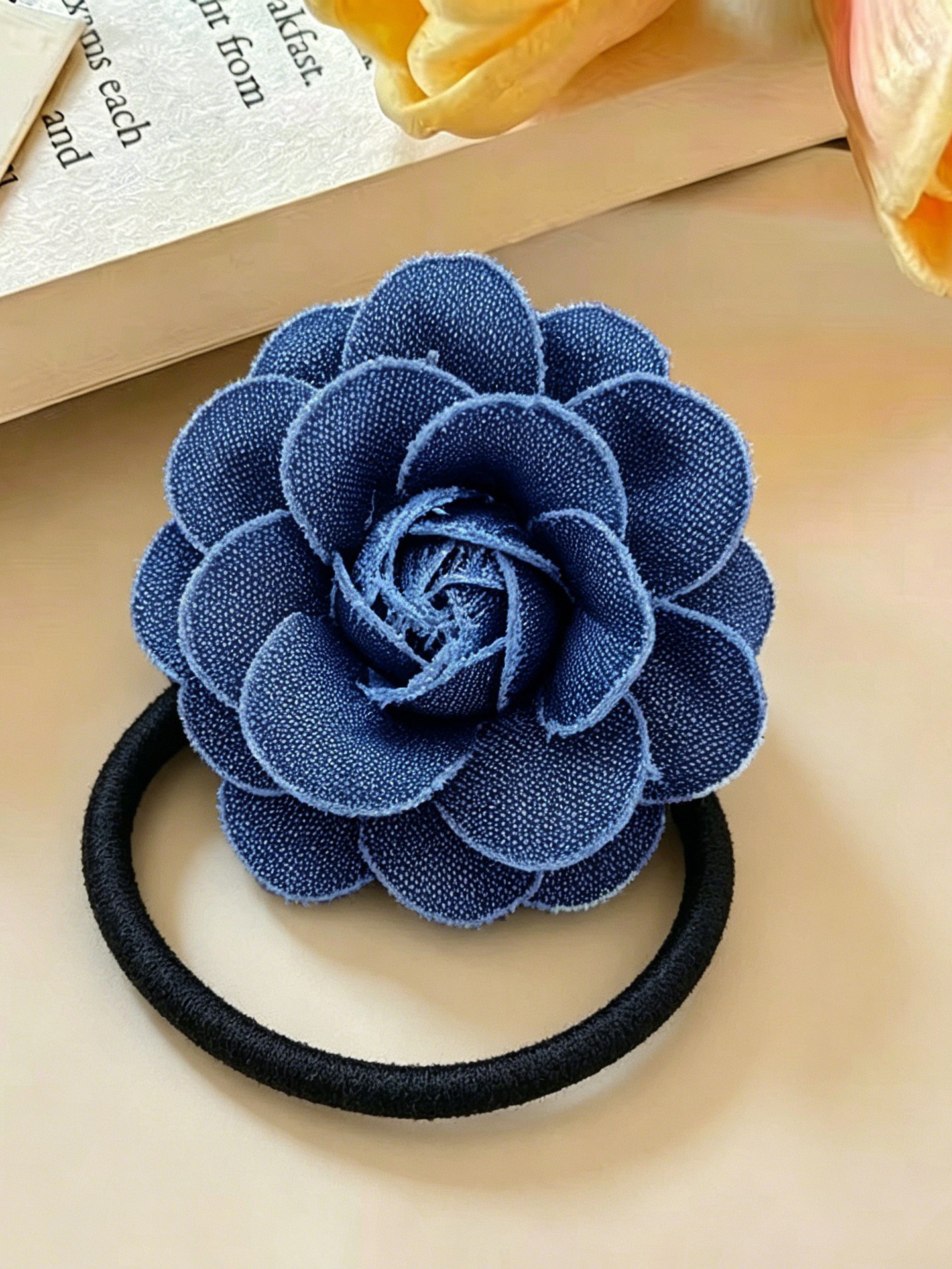 Dark Blue Denim Hair Tie