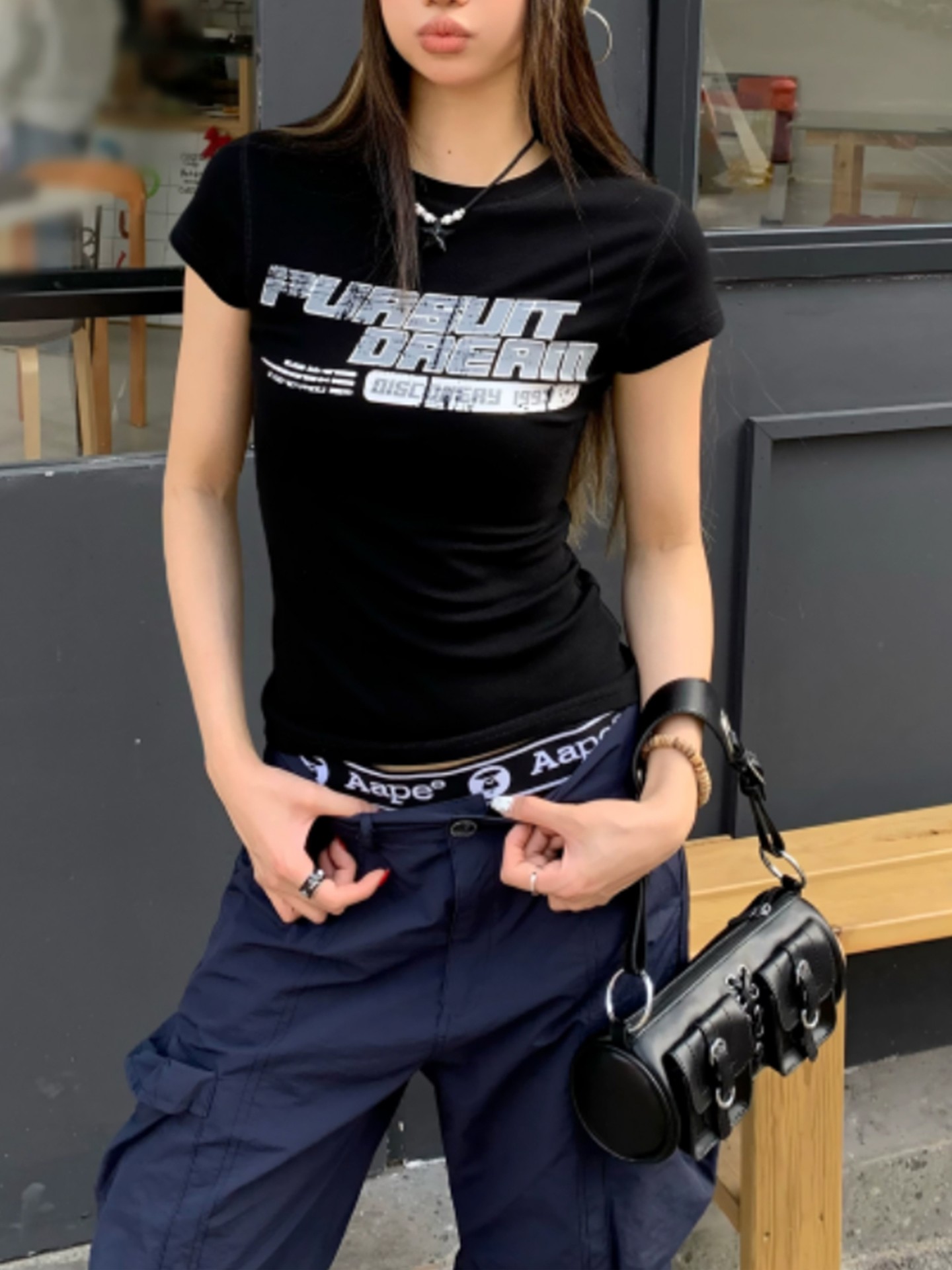Slogan Printed Pullover T-Shirt