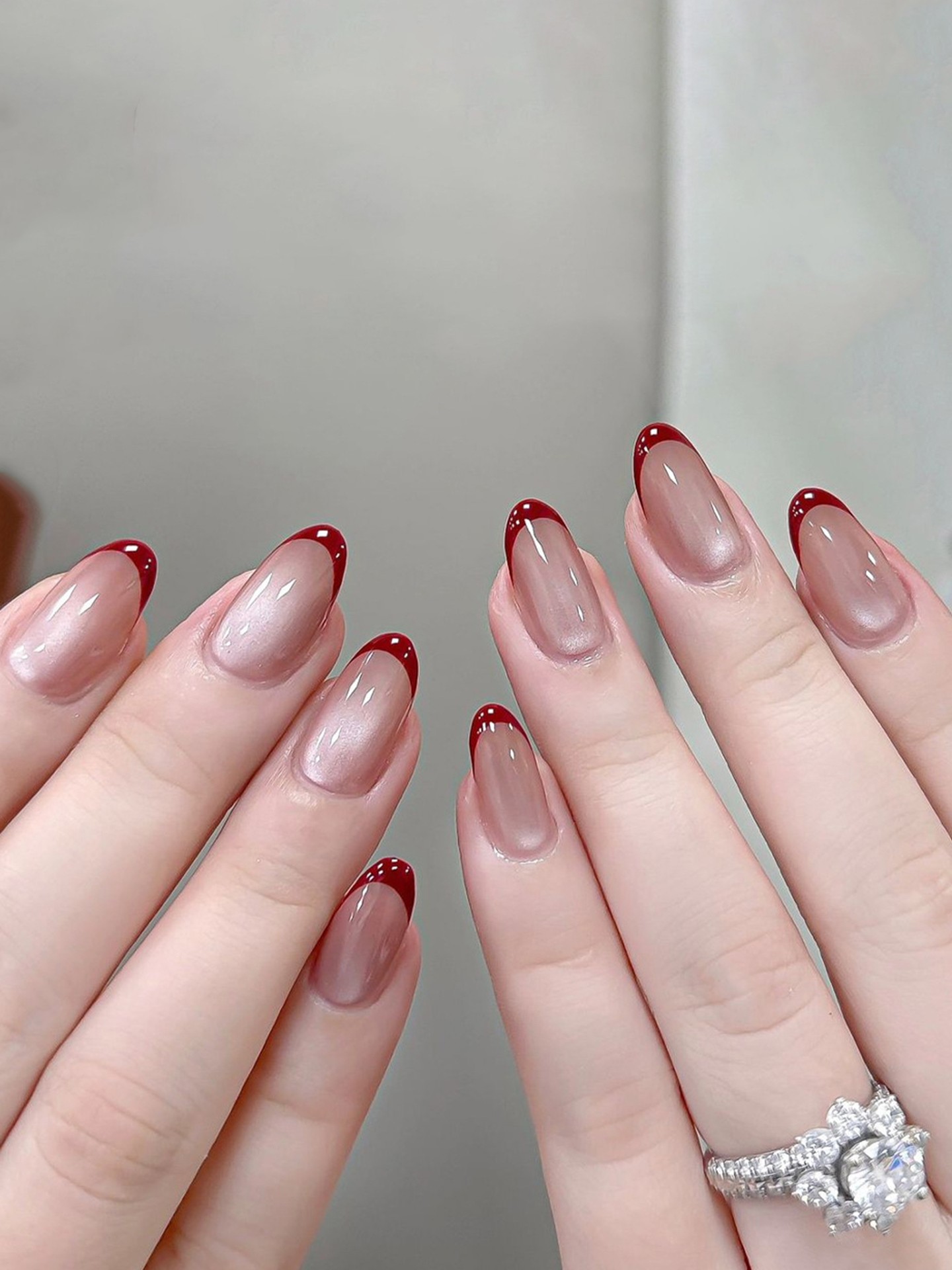 Cat-eye Color Block Artificial Nails