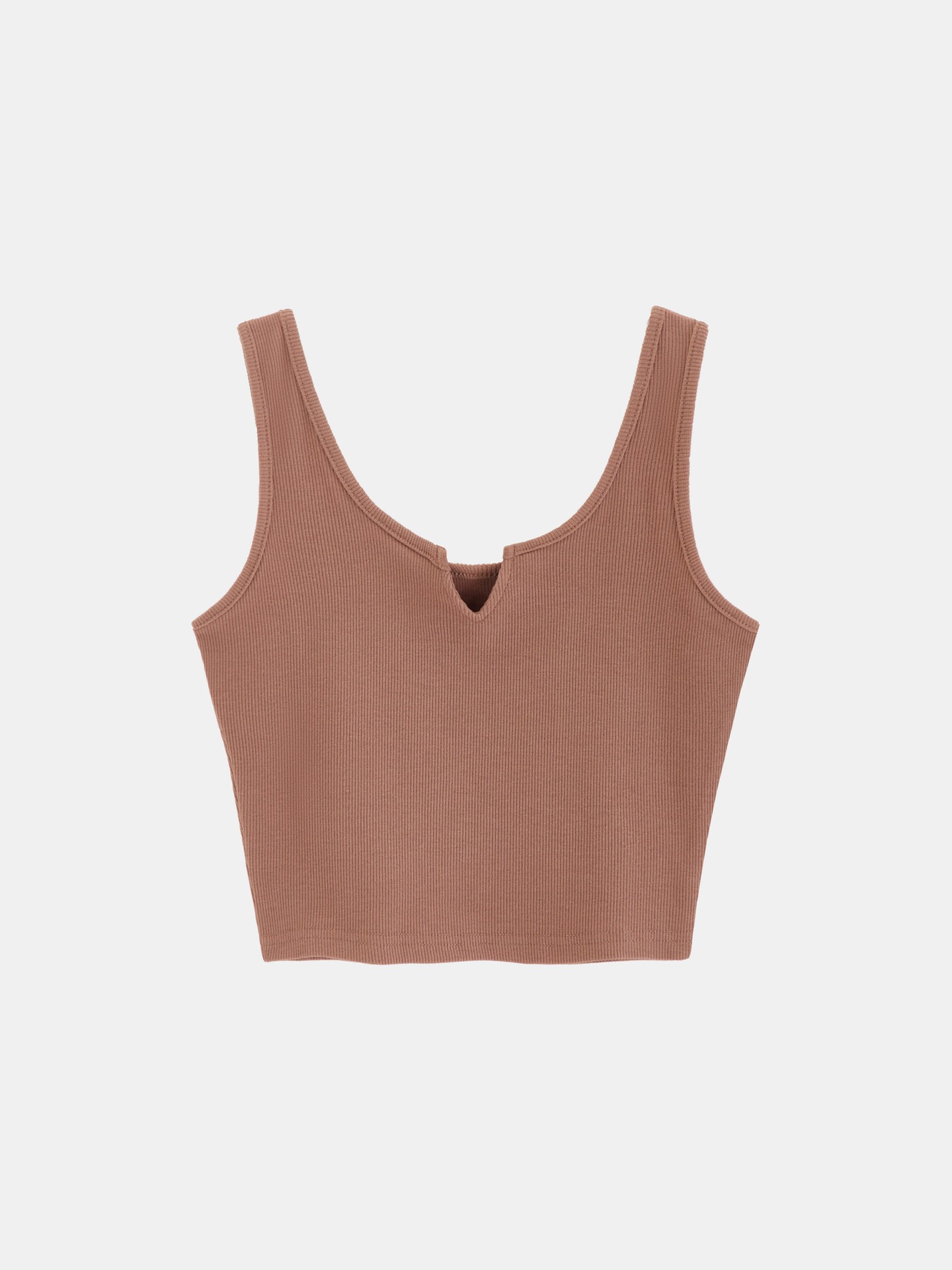 Everyday Rib-Knit V-Notch Crop Tank Top