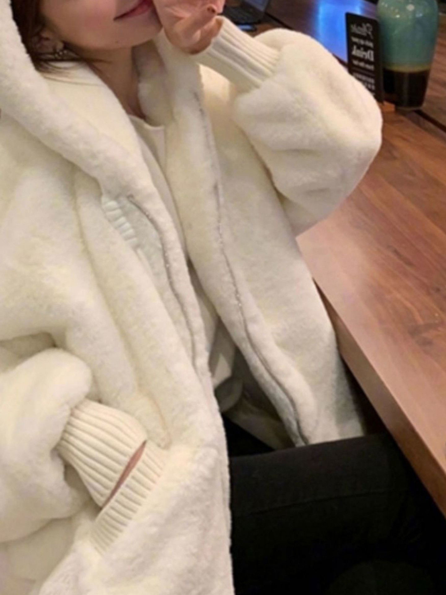 Hooded Faux Fur Coat