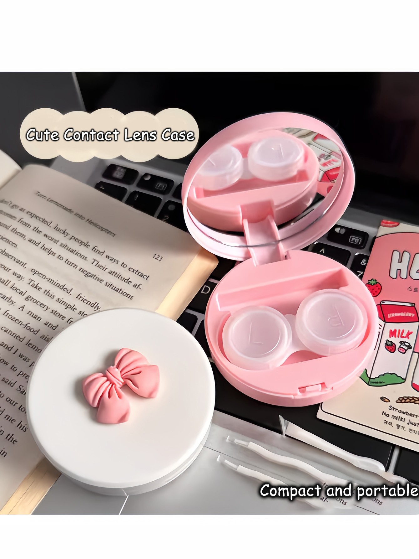 1set(4pcs) Bow Contact Lens Cases