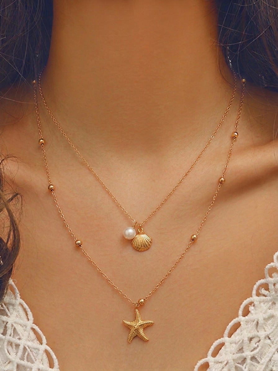 Shell Artificial Jewellery - Multi-Layer Necklace