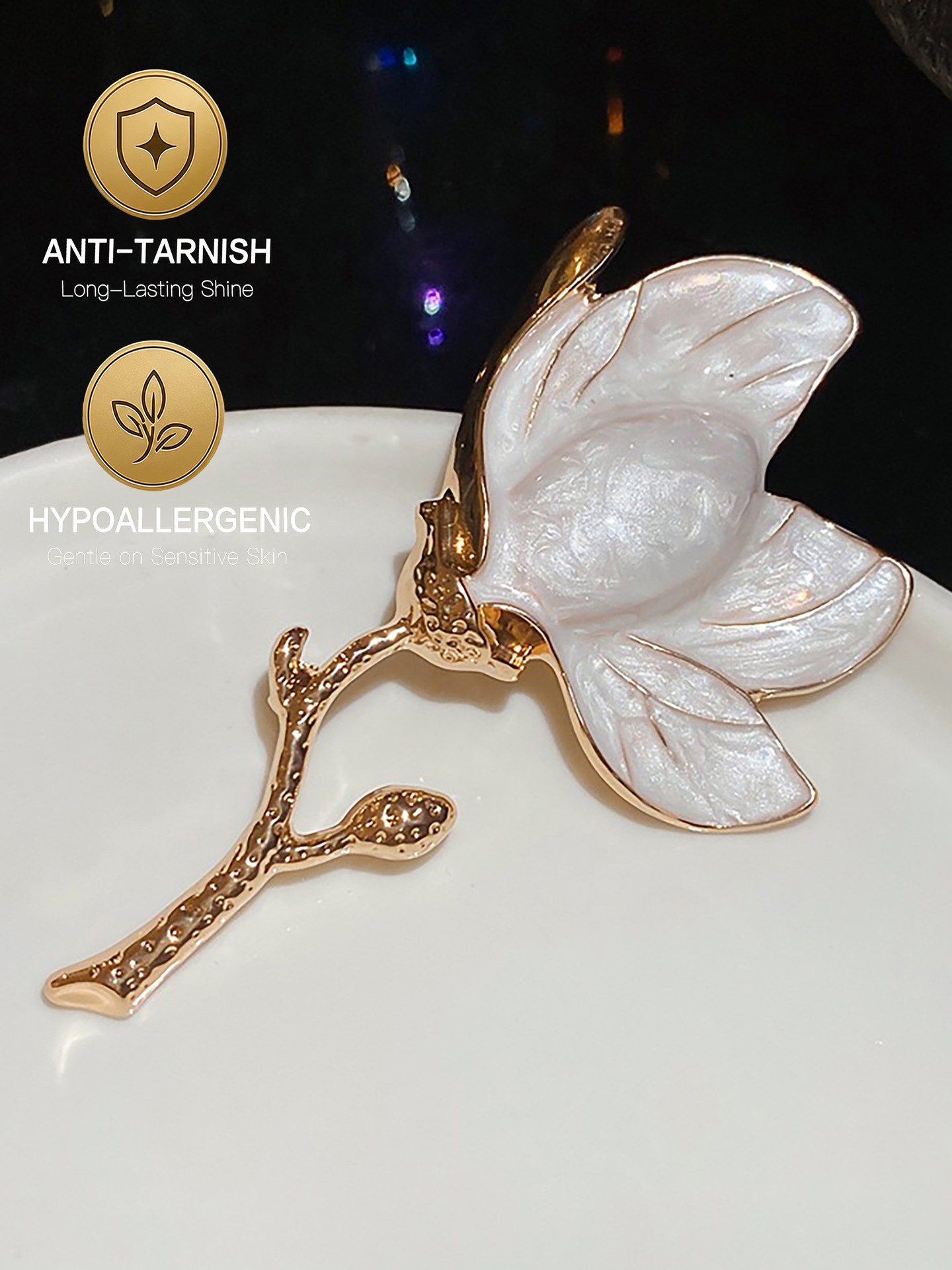 Hypoallergenic and Anti-Tarnish Flowers Imitation/Artificial Jewellery - Brooch