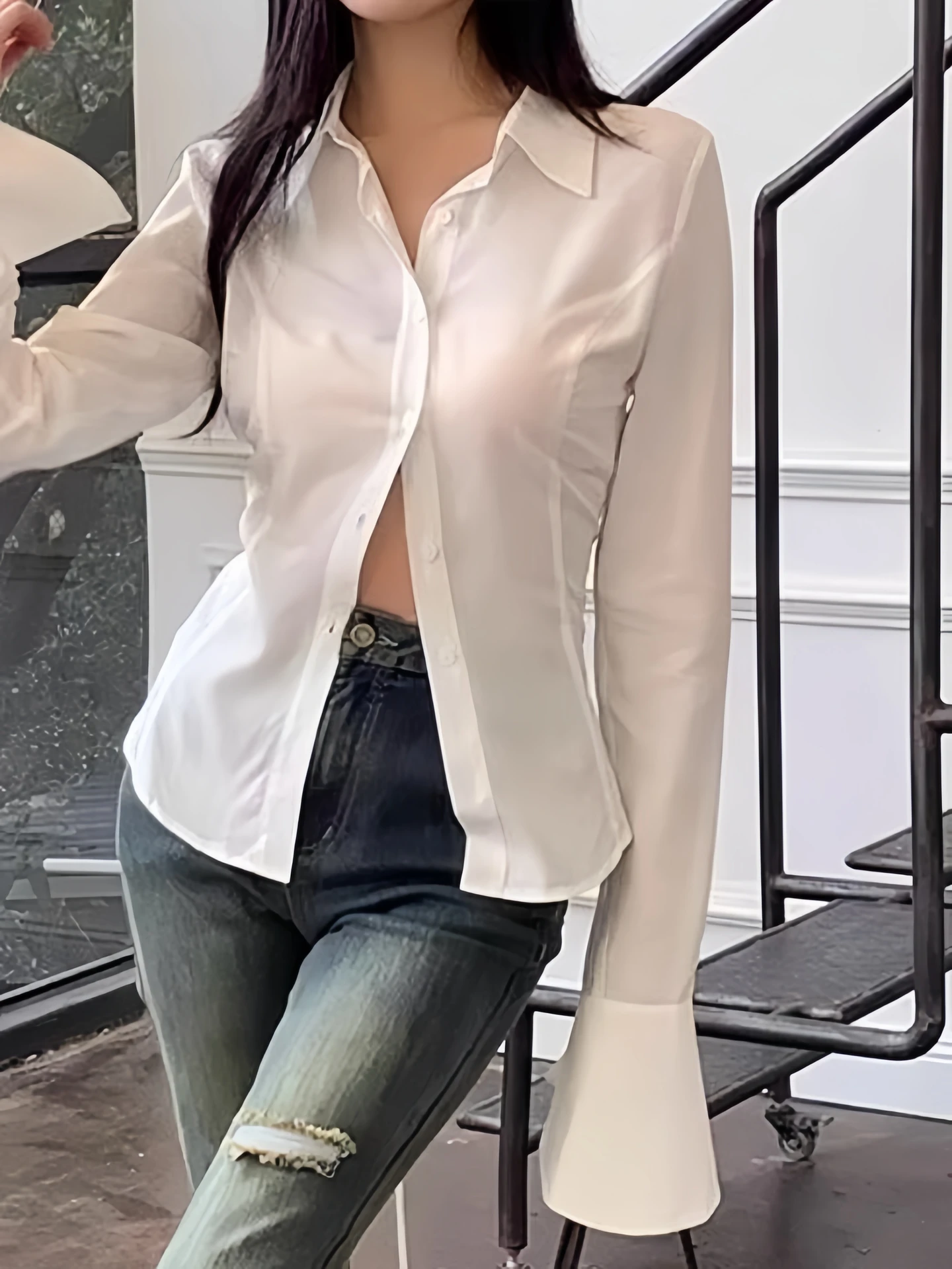 Lace Up Placket Blouse | Savana | Bestsellers