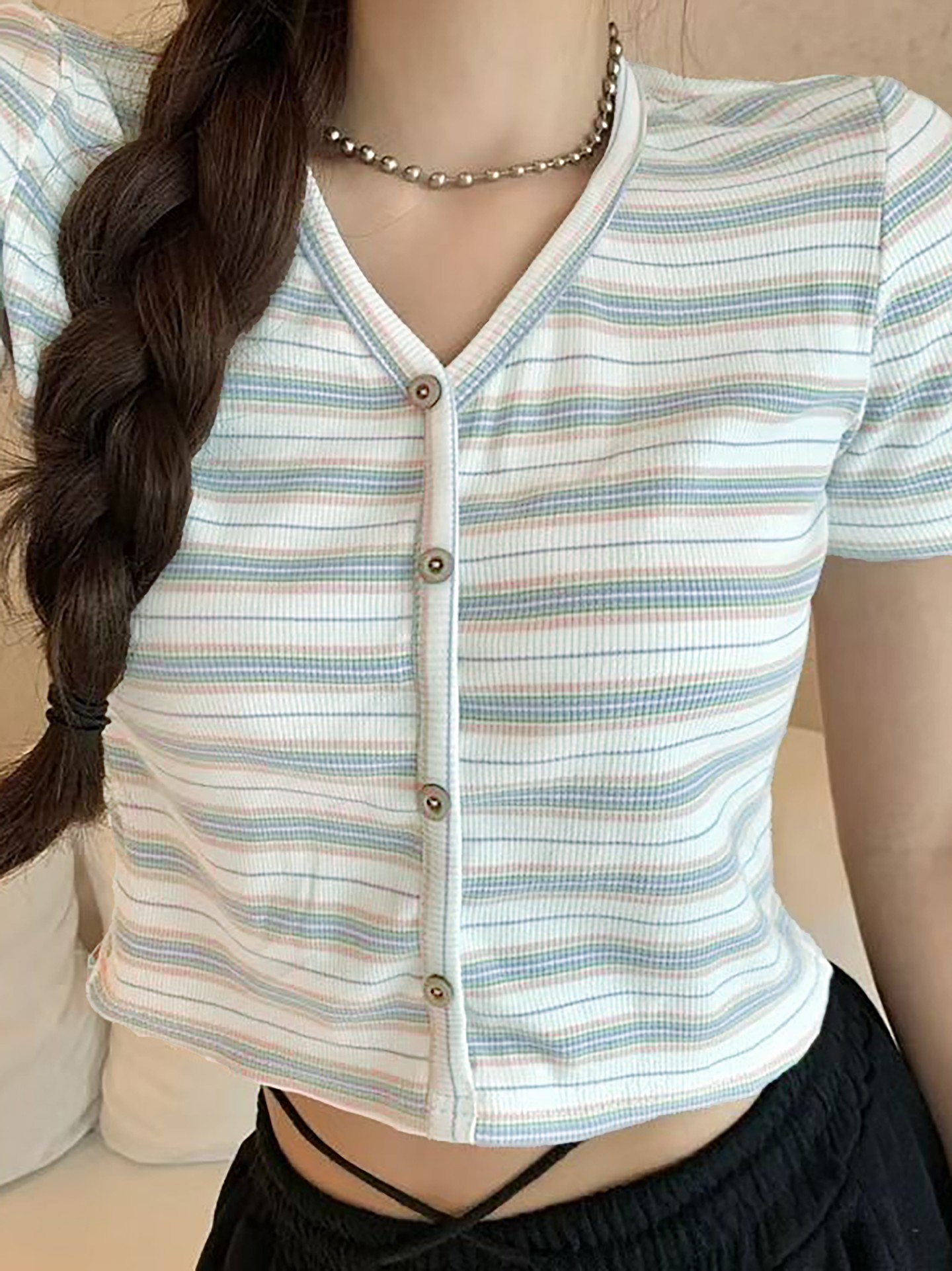 Buttoned Pullover T-Shirt