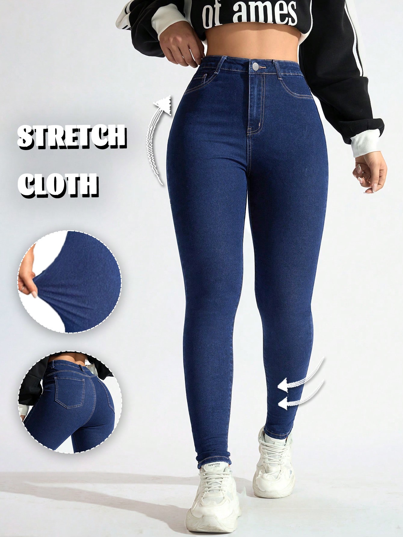 [ High Stretch ] High Waist Dark Wash Skinny Jeans