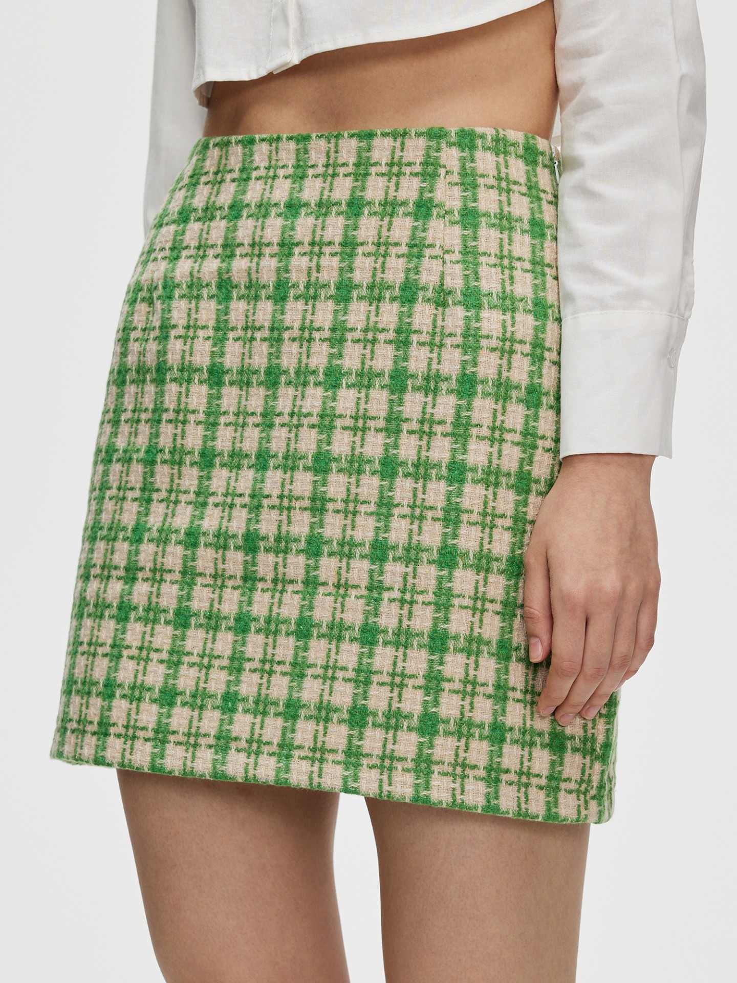 Plaid A-line Flared Skirt