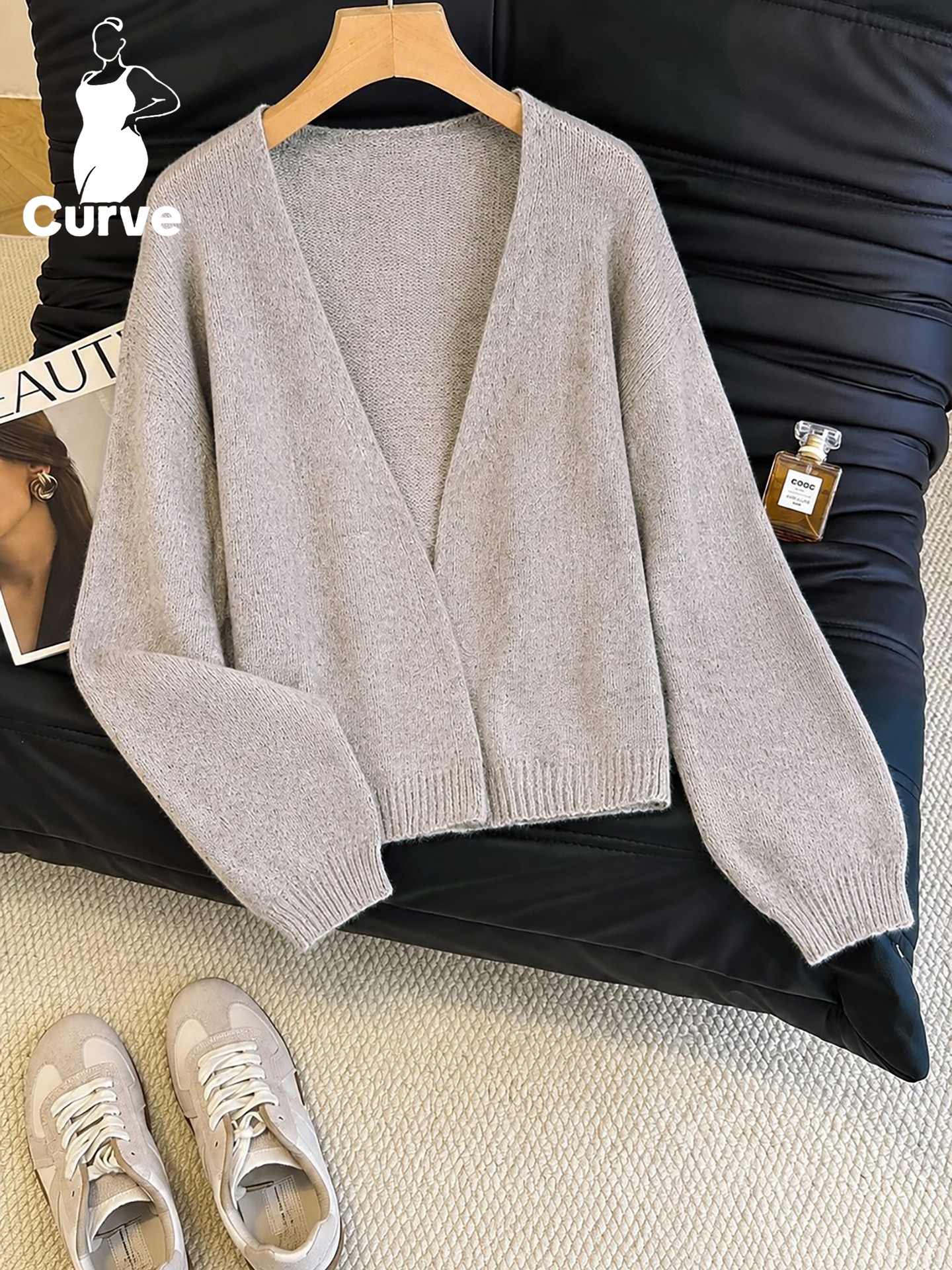 Plus Size Knit Cardigan