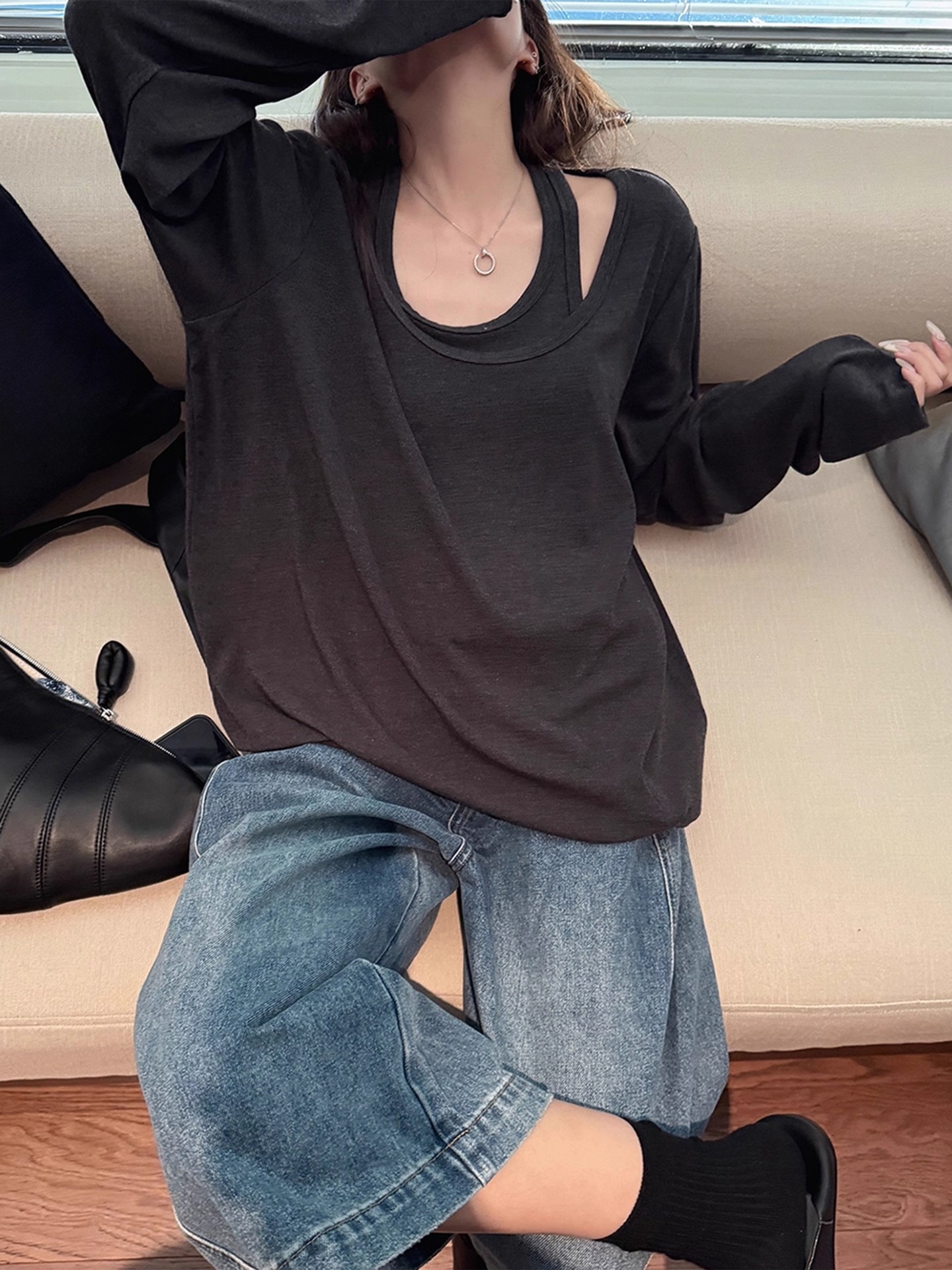 Fake 2 PCS Pullover T-Shirt