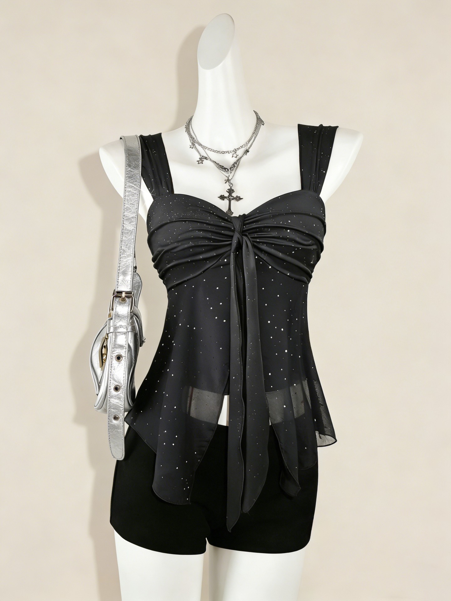 Foil Knot Top