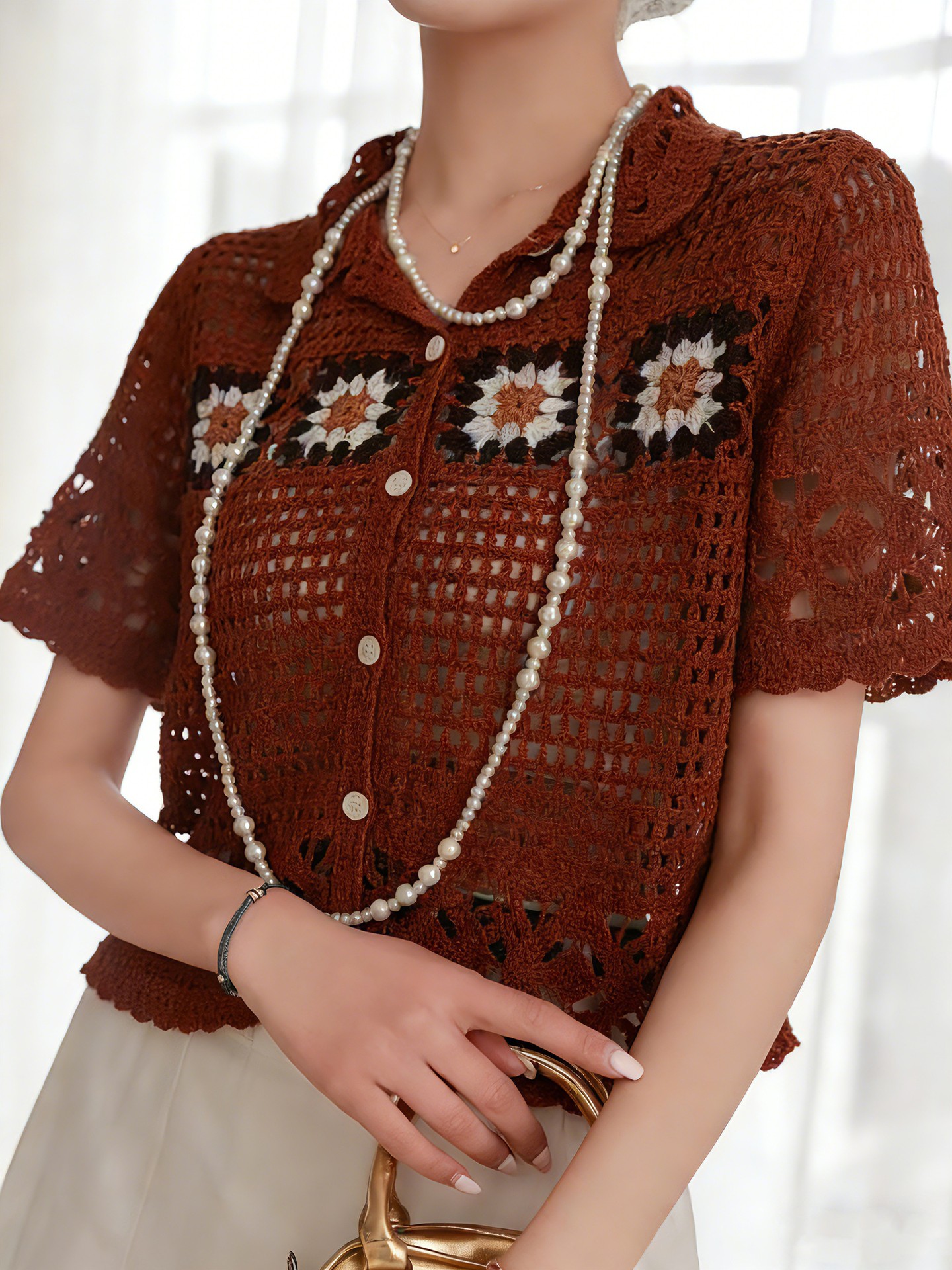 Jacquard Knit Top