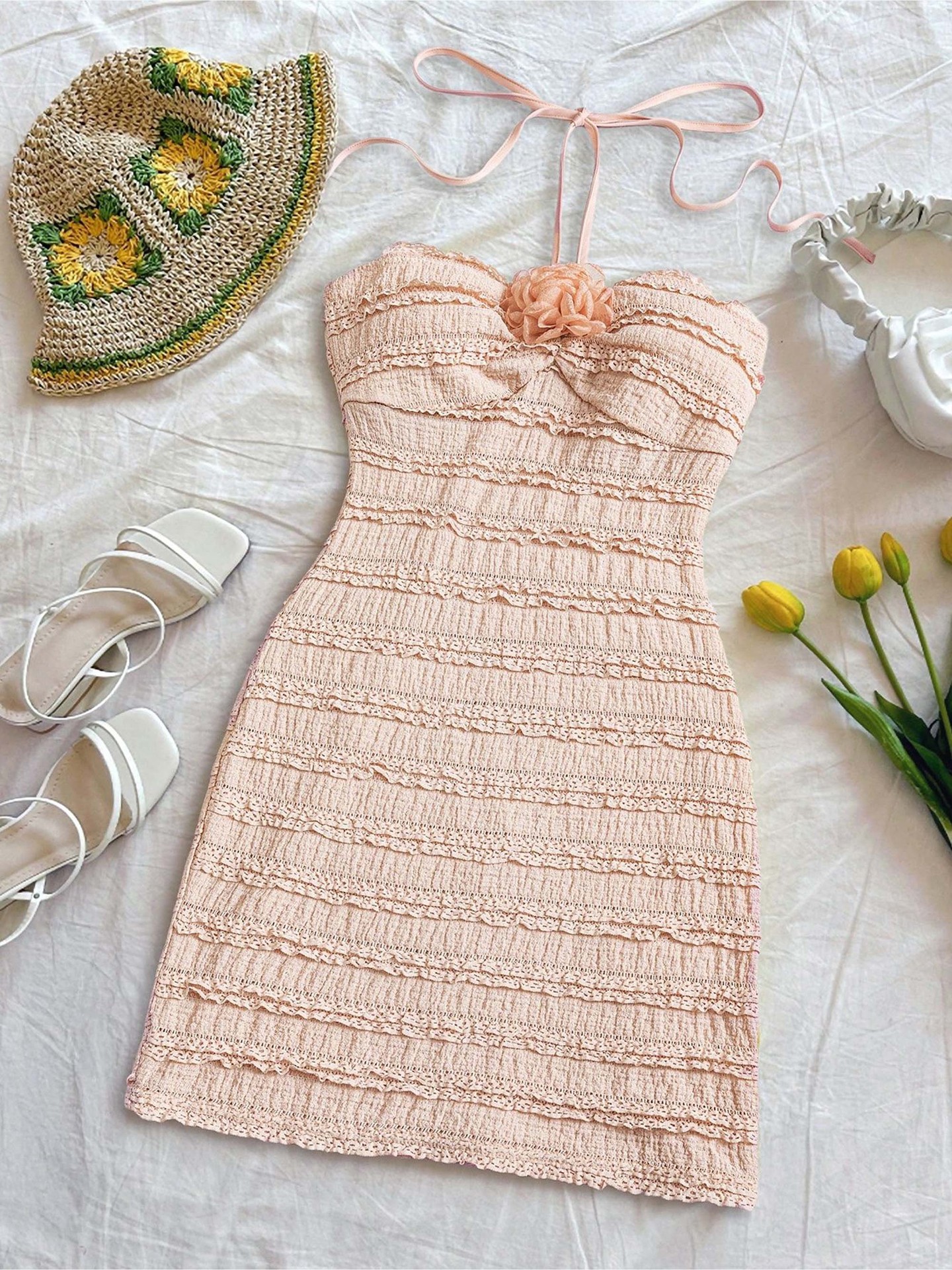 3D Floral Tube Dress