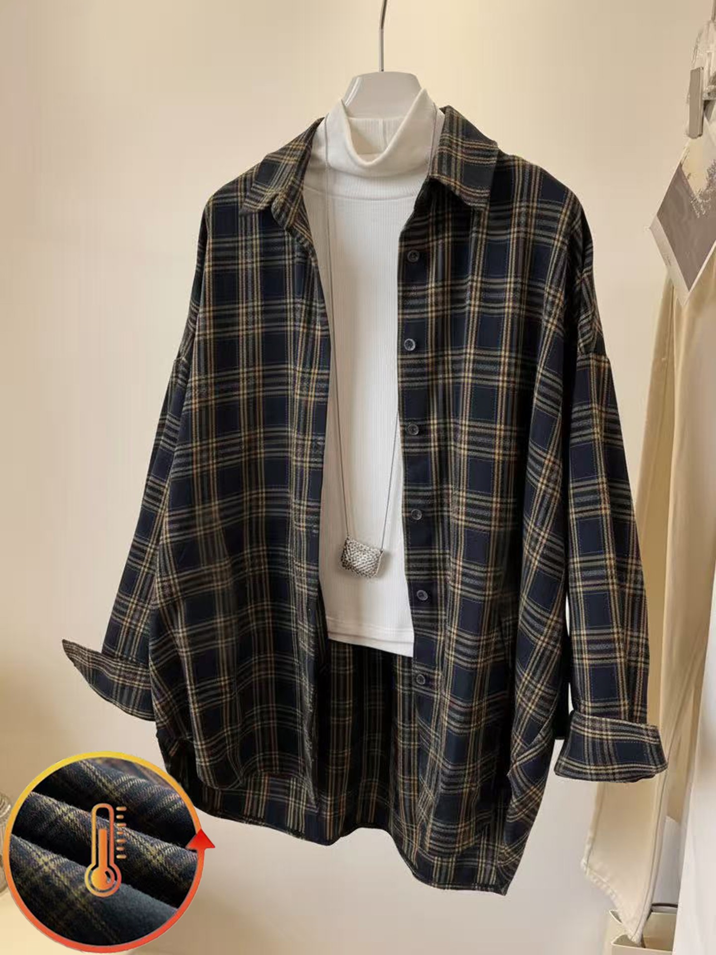 Warm and Comfortable Brushed Yarn-dyed Plaid Shirt