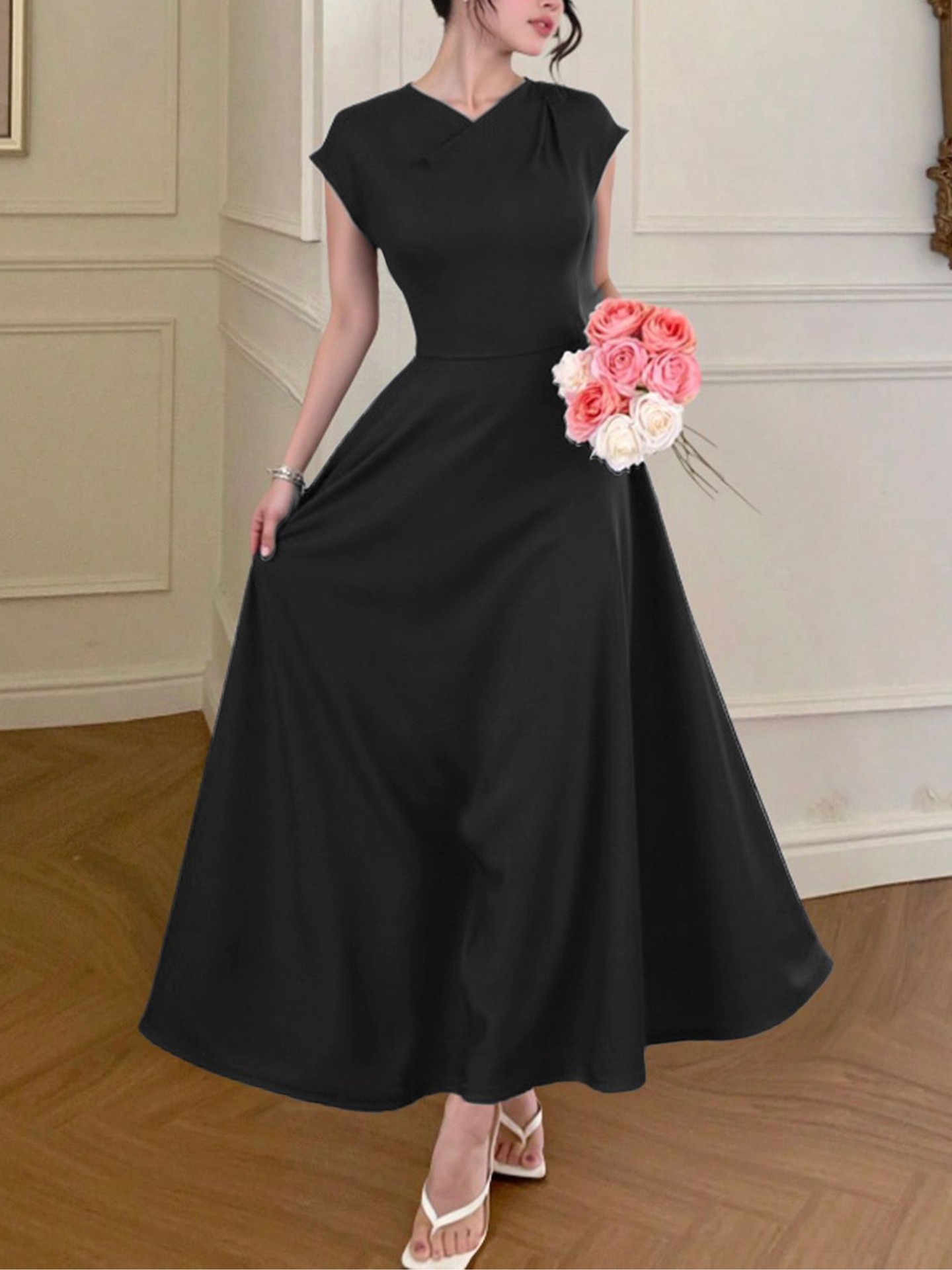 Draped A-Line Dress