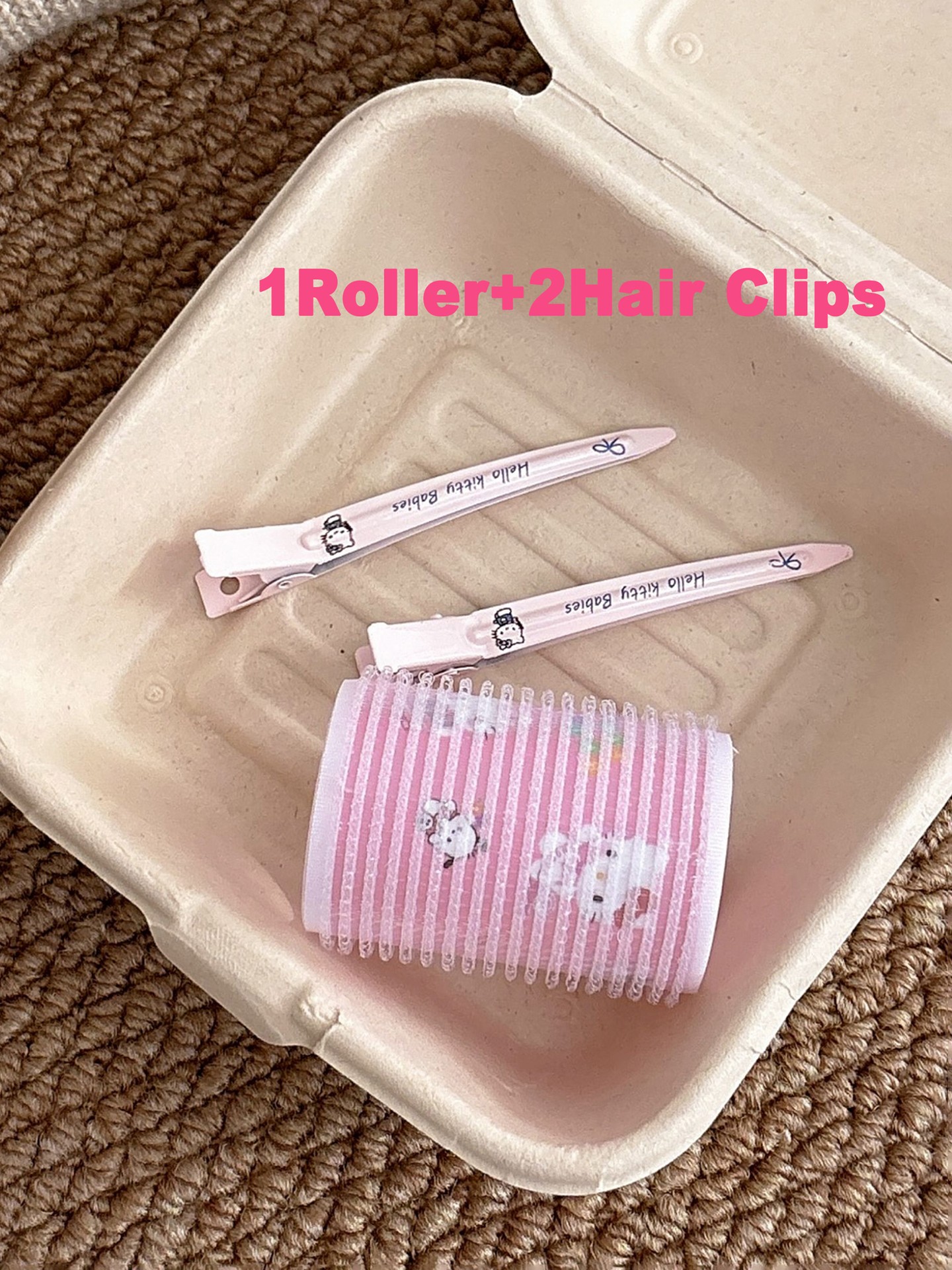 3pcs Animal Print Hair Roller&Clips