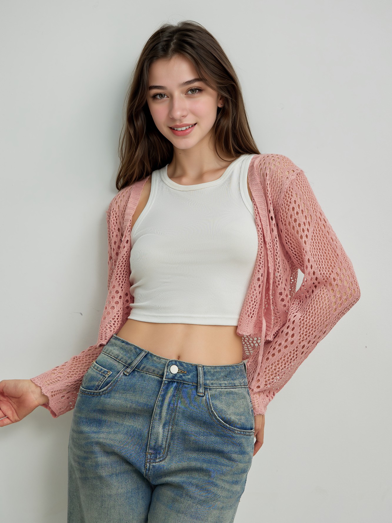 Openwork Knit Cardigan