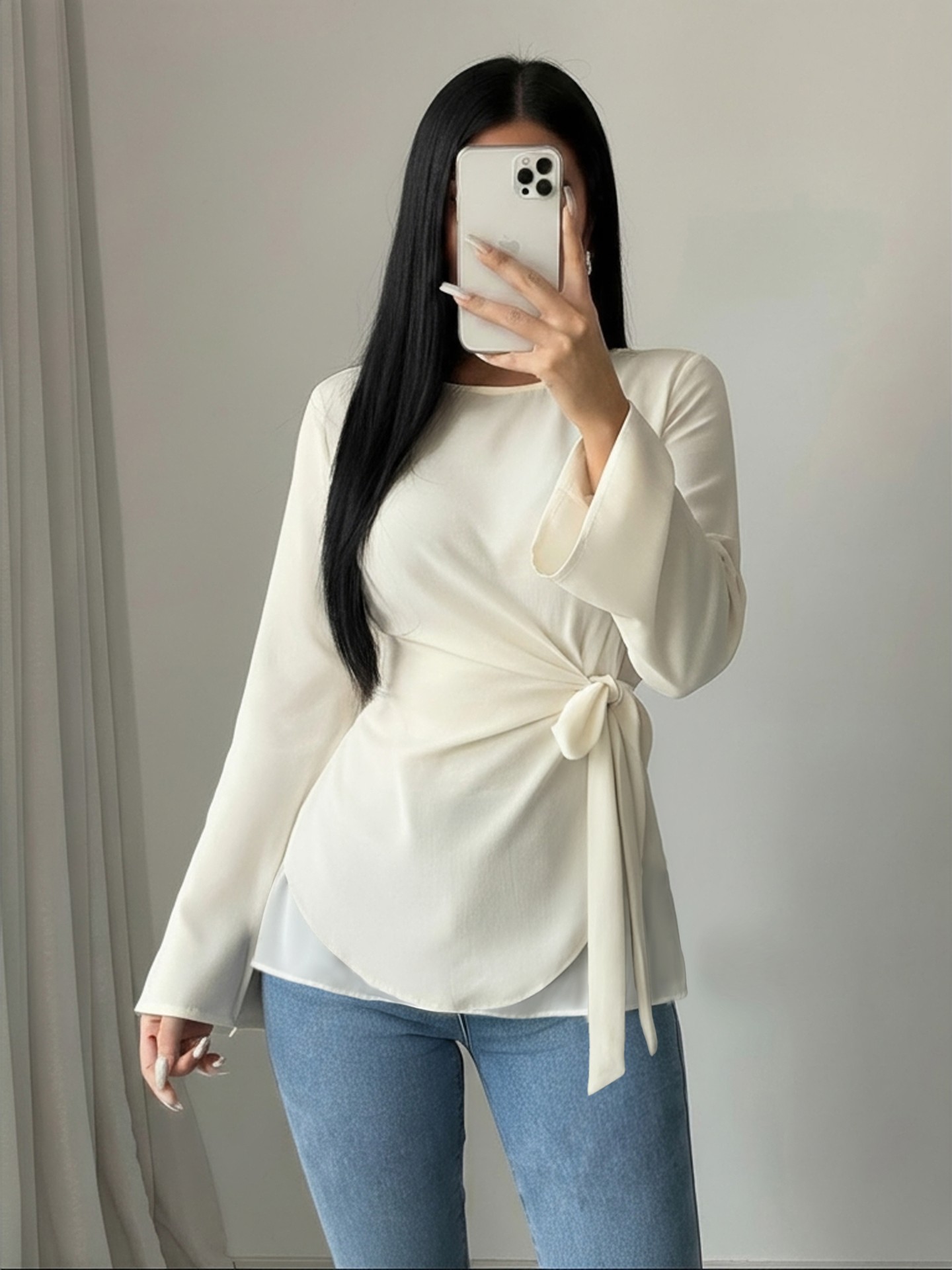 Wrap Bell Sleeve Top